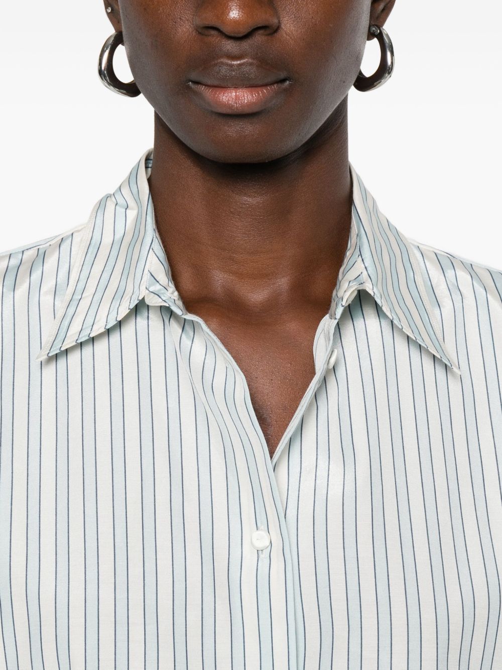 FORTE FORTE Striped Cotton Blend Shirt