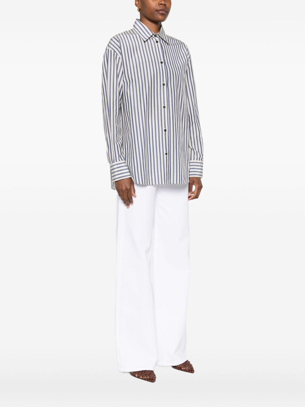 FORTE FORTE Striped Cotton Blend Shirt - FW25 Women’s Fashion