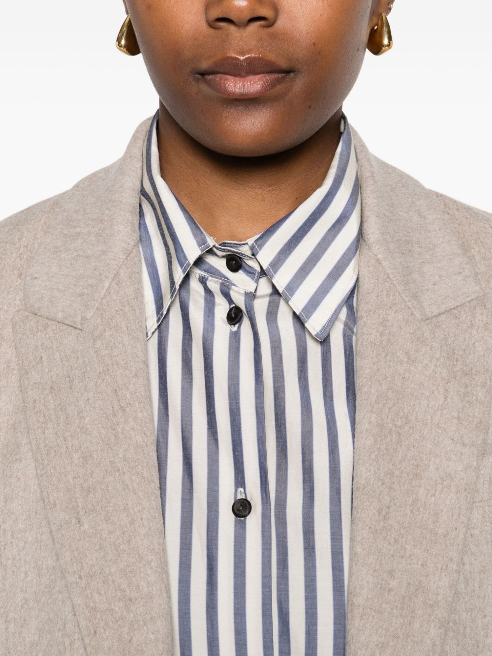 FORTE FORTE Striped Cotton Blend Shirt - FW25 Women’s Fashion