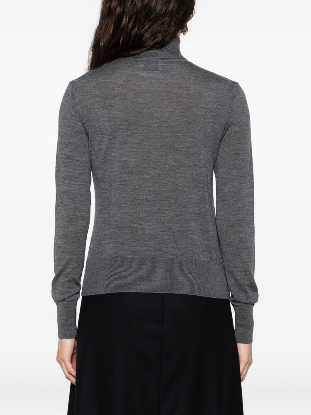 FORTE FORTE Wool Turtle-Neck Sweater with Ribbed Cuffs and Hem