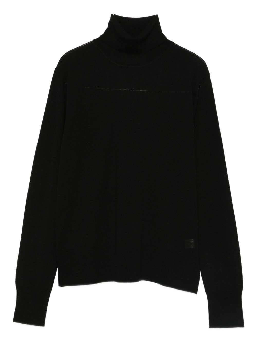 FORTE FORTE Wool Turtle-Neck Sweater with Panelled Design