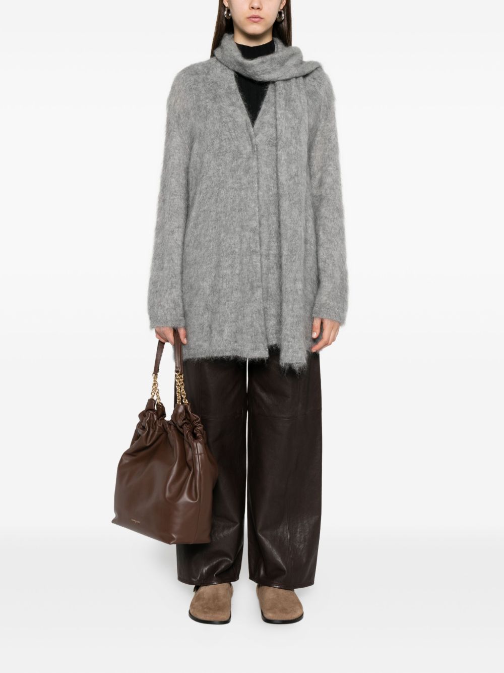 FORTE FORTE Wool Scarfed Cardigan for Women