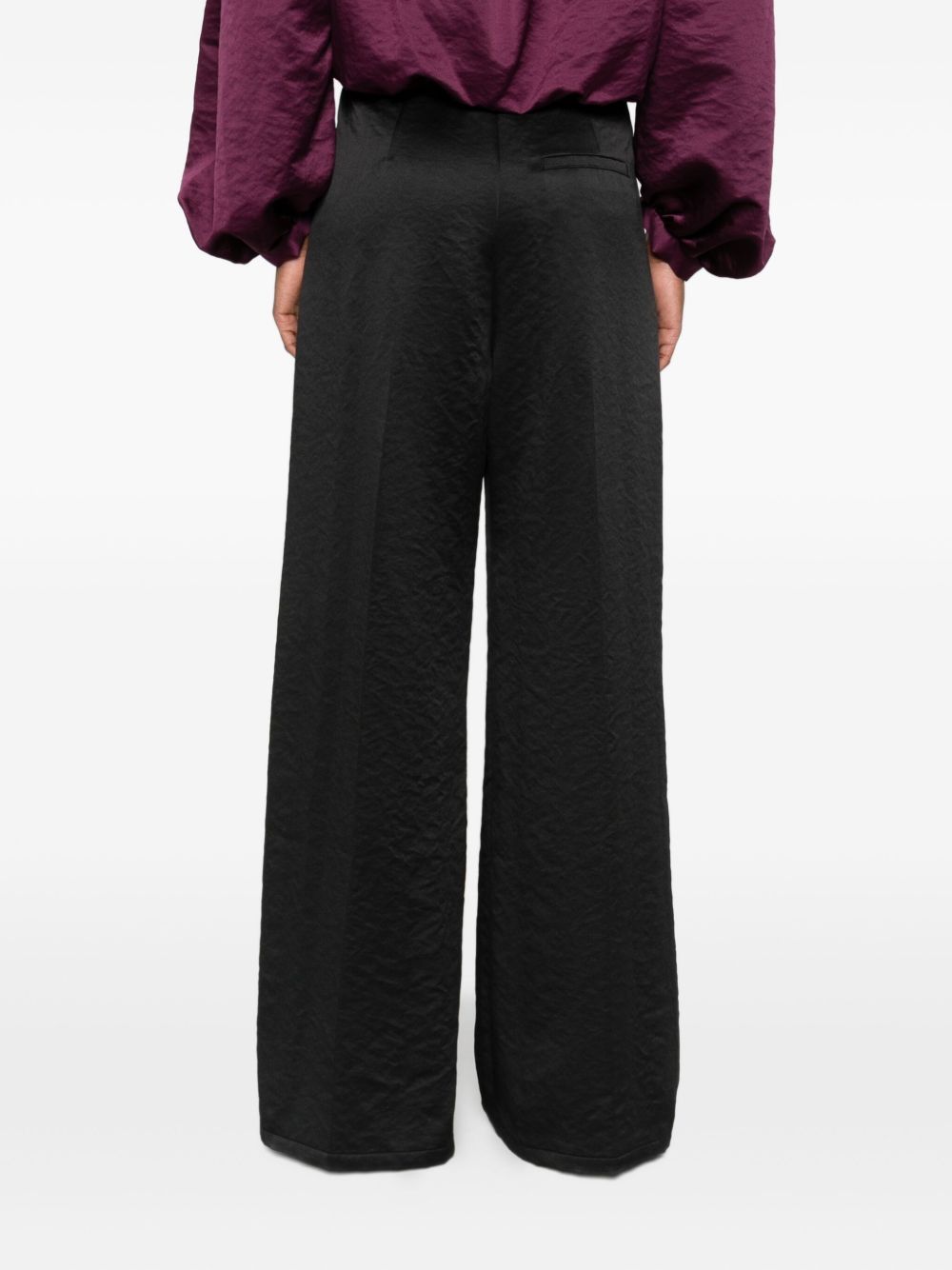 FORTE FORTE Flared Leg Trousers with Pleated Design