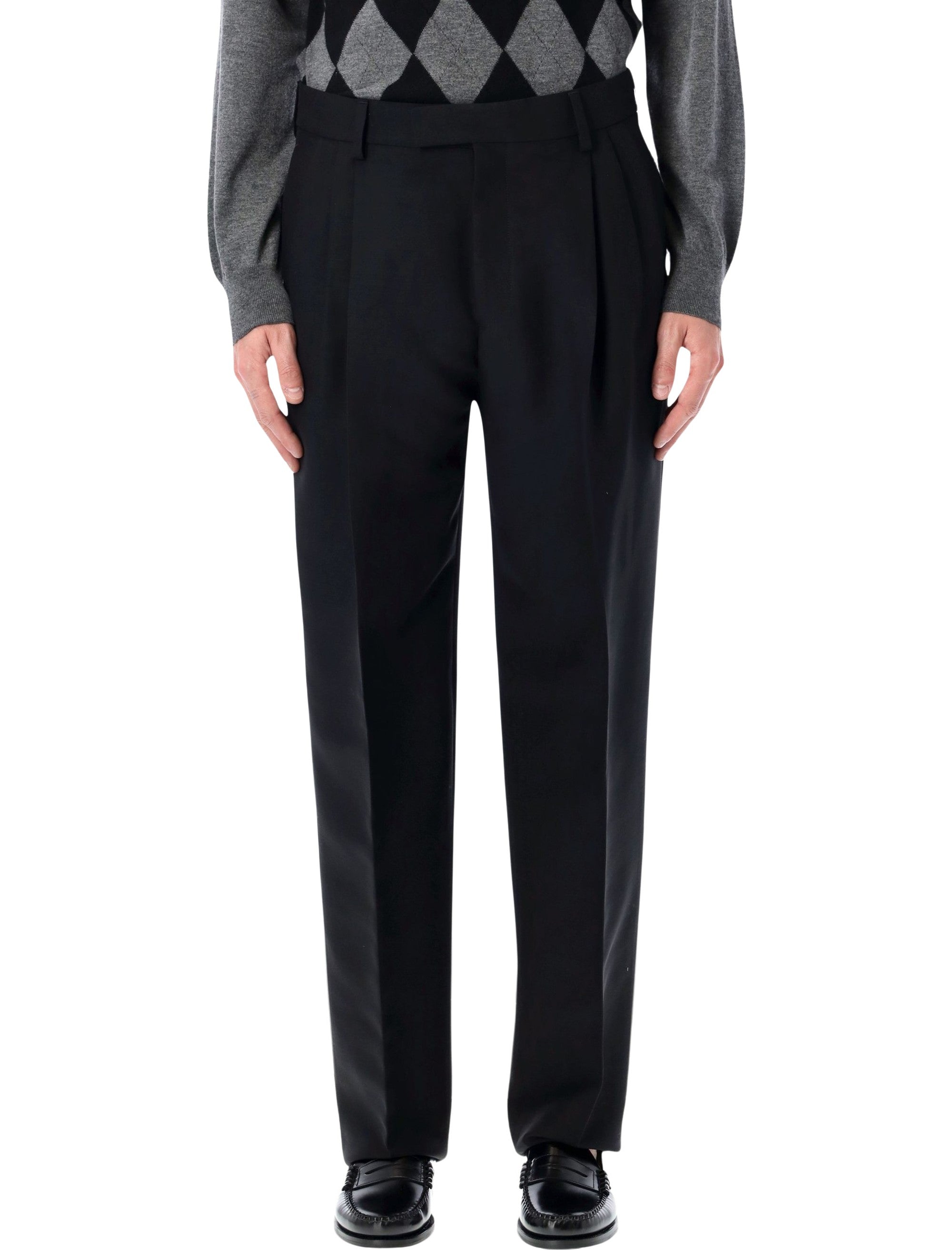 Ferragamo Tailored Wool Trousers with Pleats - Size 48