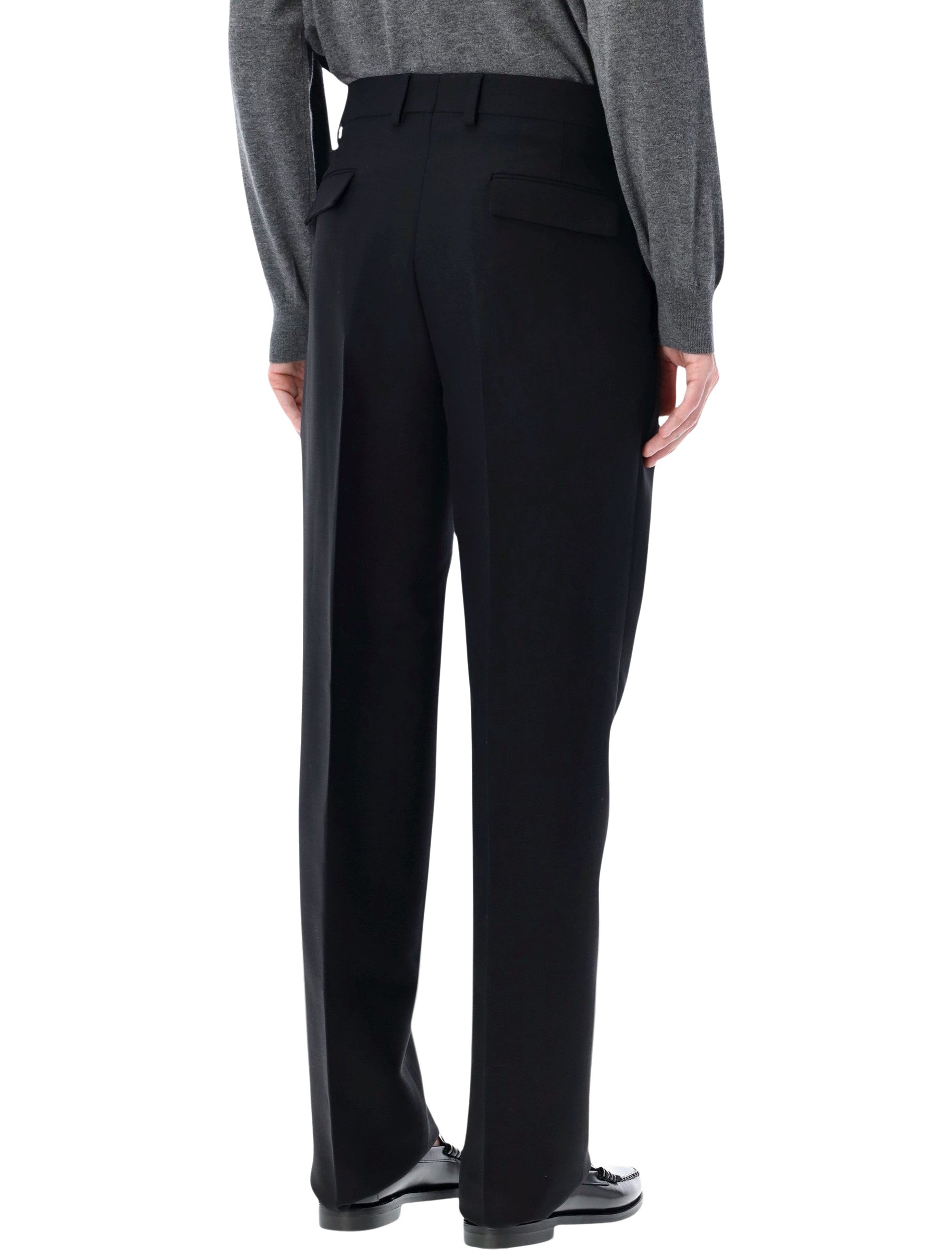Ferragamo Tailored Wool Trousers with Pleats - Size 48