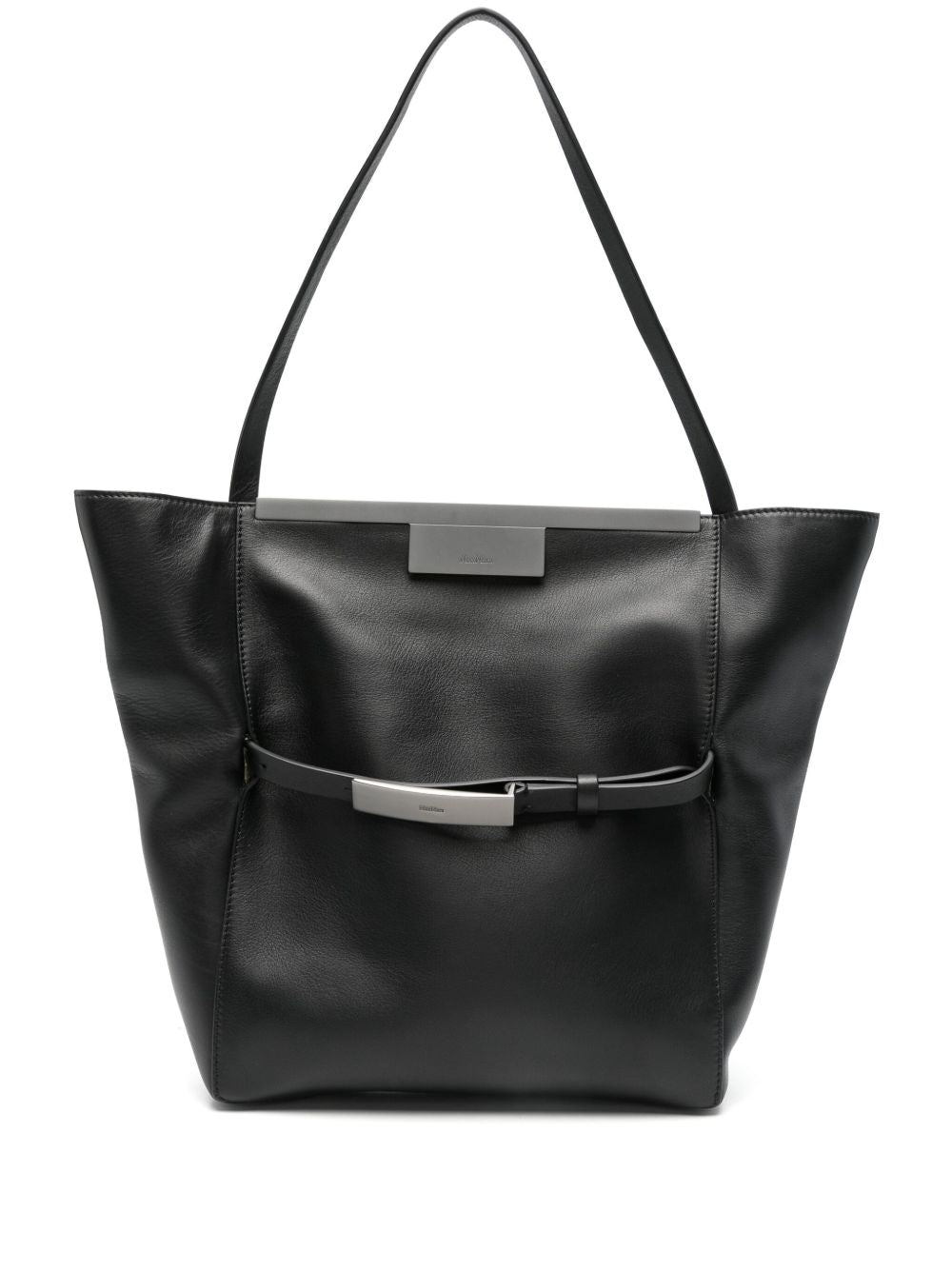 MAX MARA Leather Clutch Handbag with Magnetic Fastening