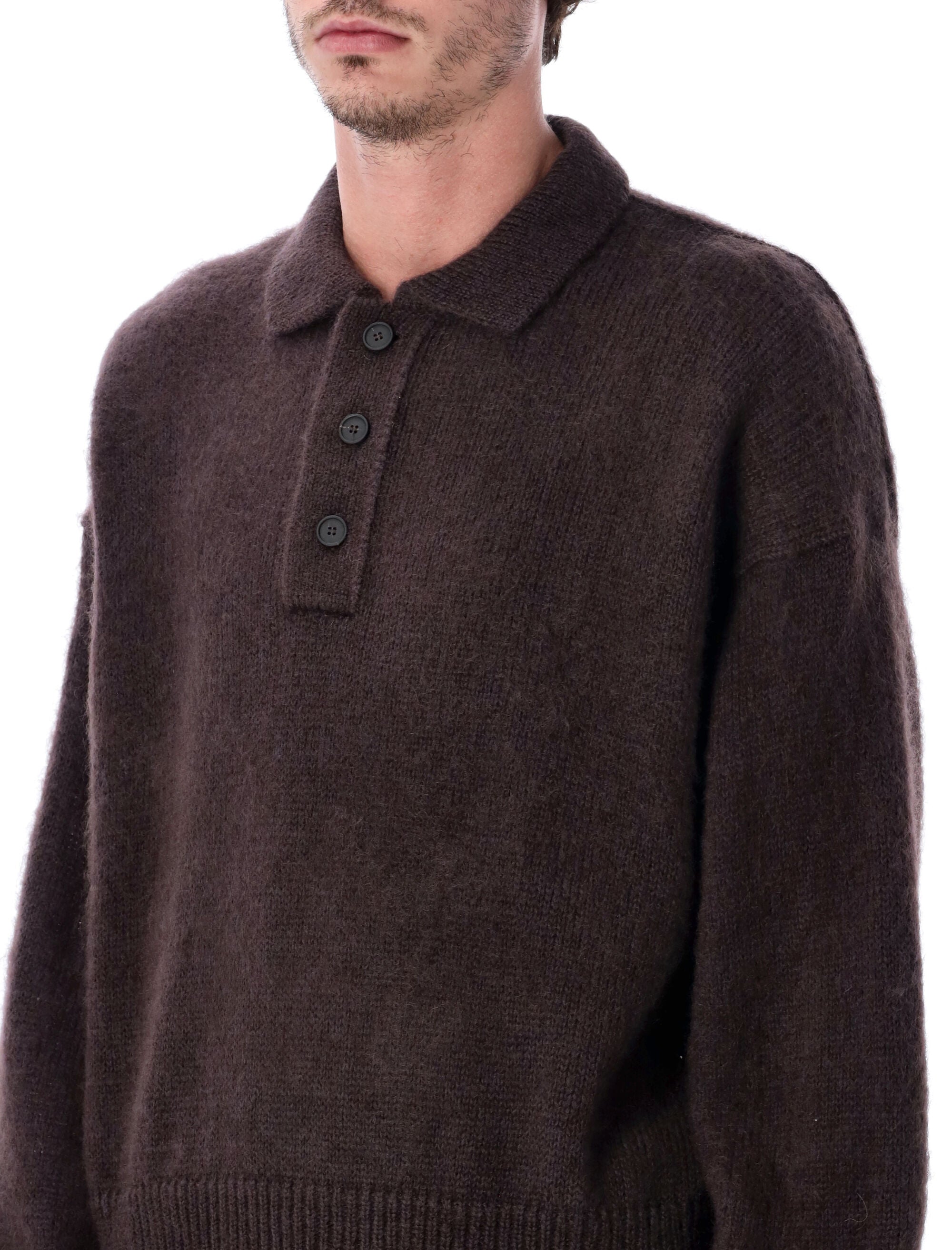 STUDIO NICHOLSON Mini Polo Sweater in Luxurious Superkid Mohair