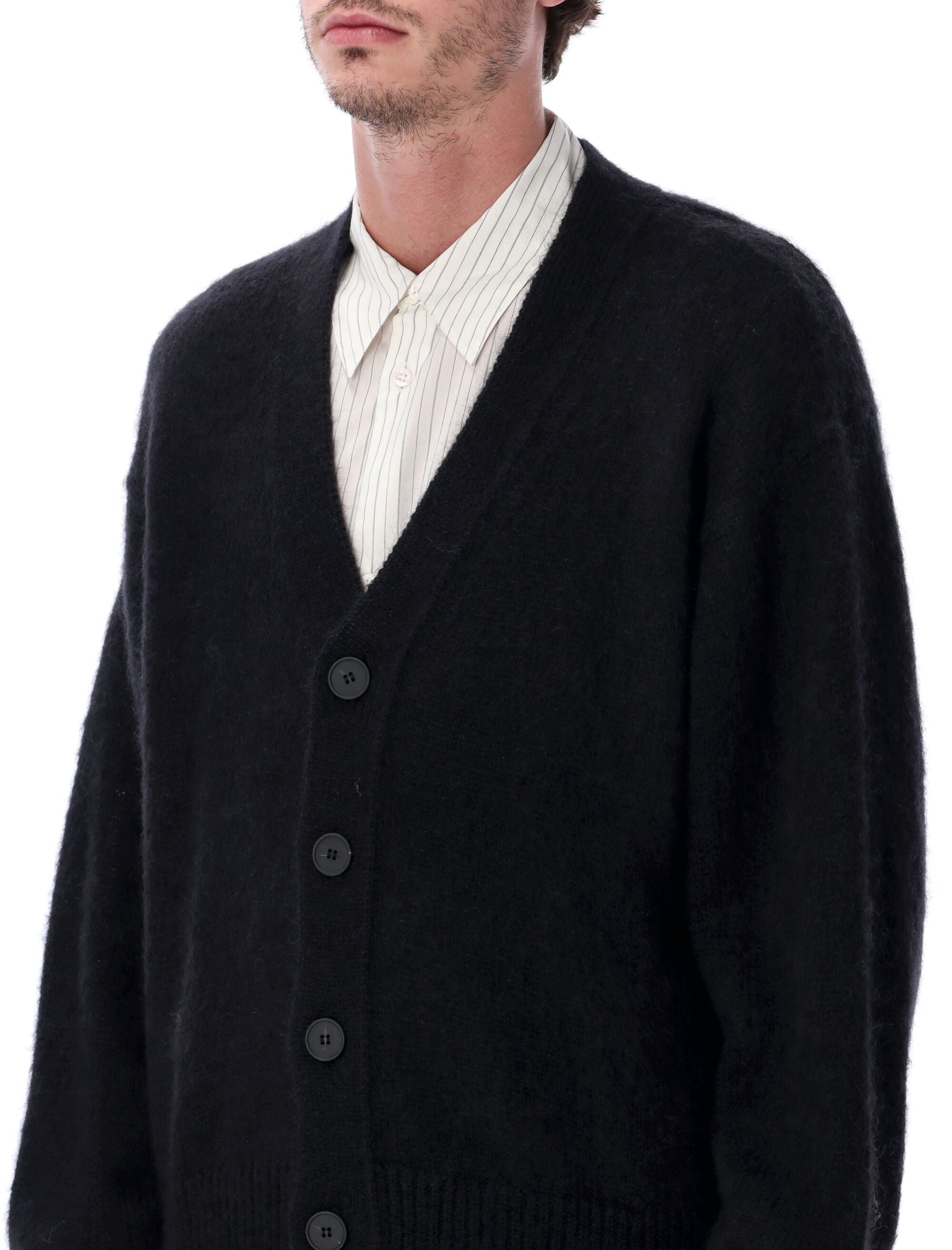 STUDIO NICHOLSON Men's Trey Superkid Mohair Cardigan - Size L