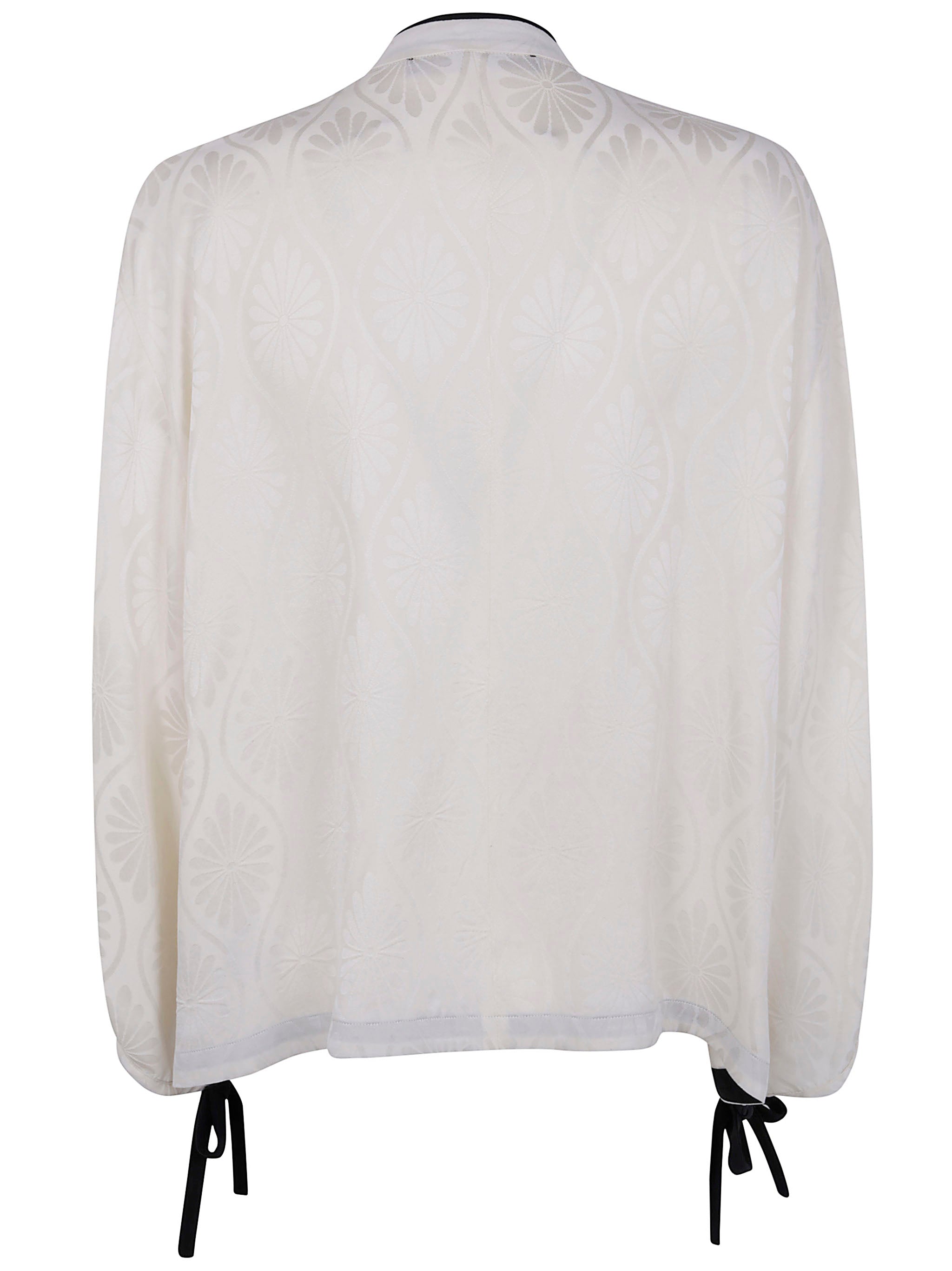 IBRIGU Silk Kimono Shirt with Ruffles