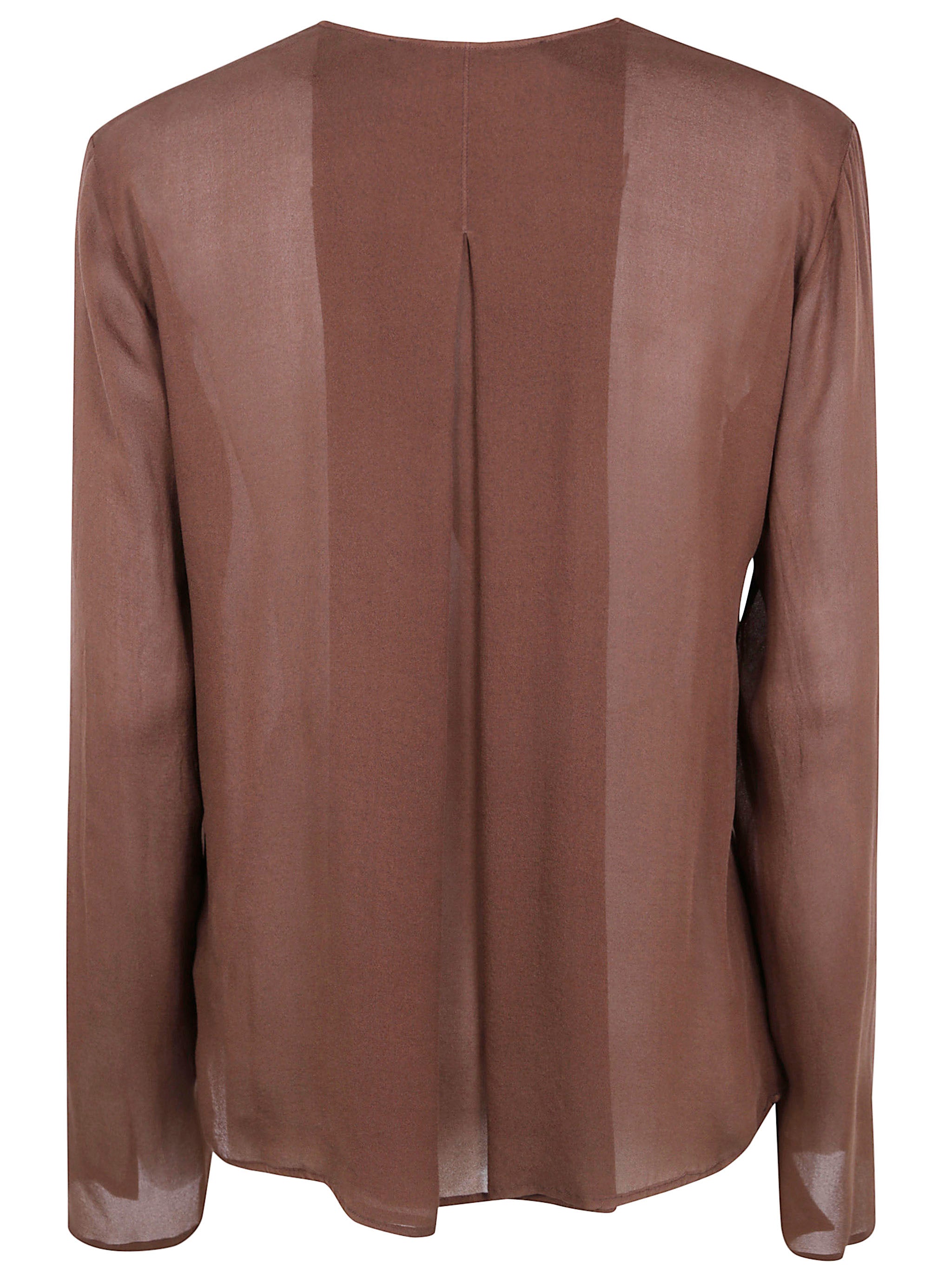 IBRIGU Silk Ruffle Shirt for Women