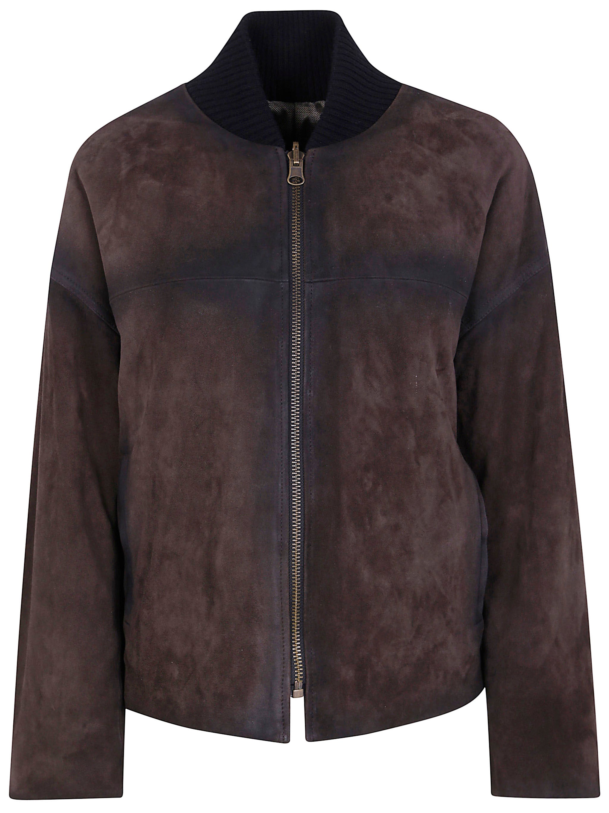 IBRIGU Reversible Leather Bomber Jacket
