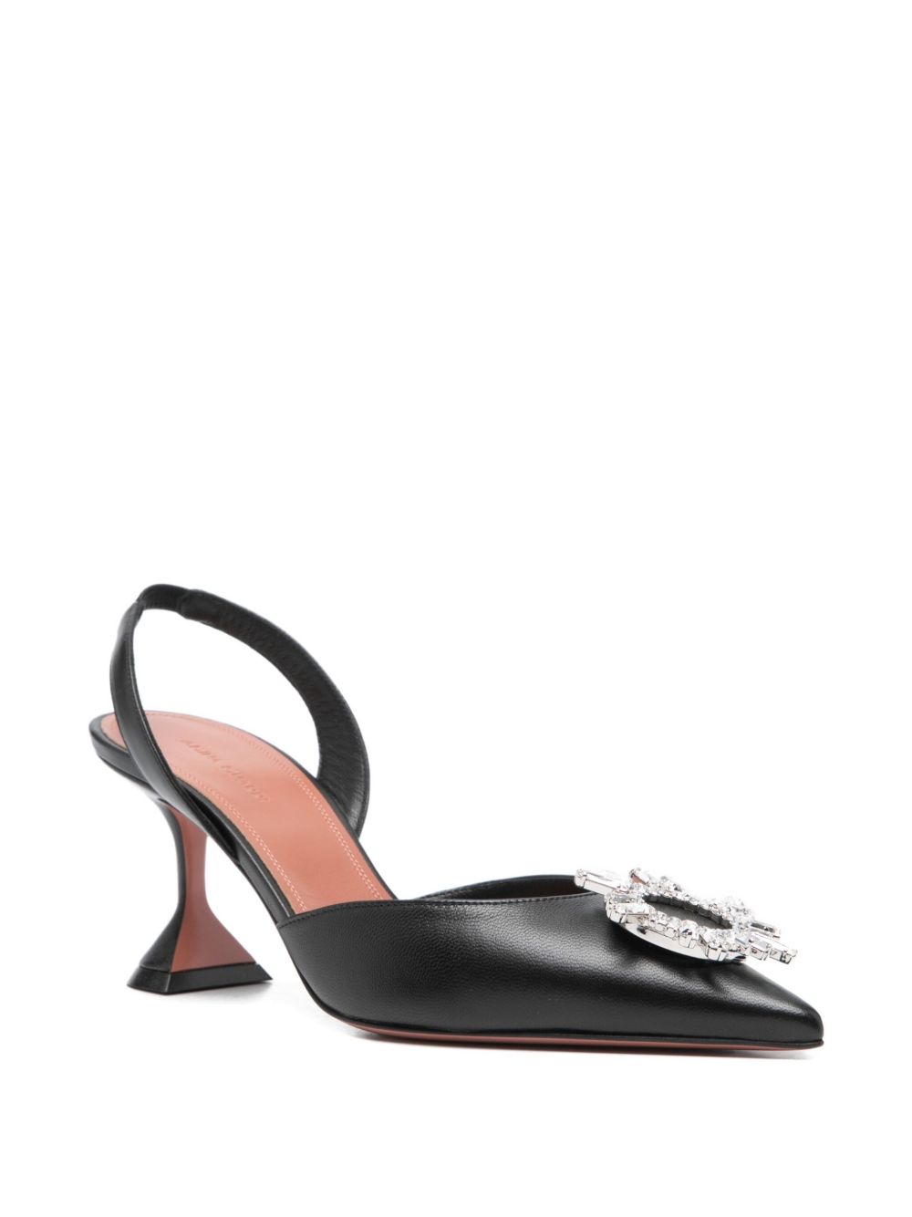 Amina Muaddi Mini Begum Leather Slingback Pumps