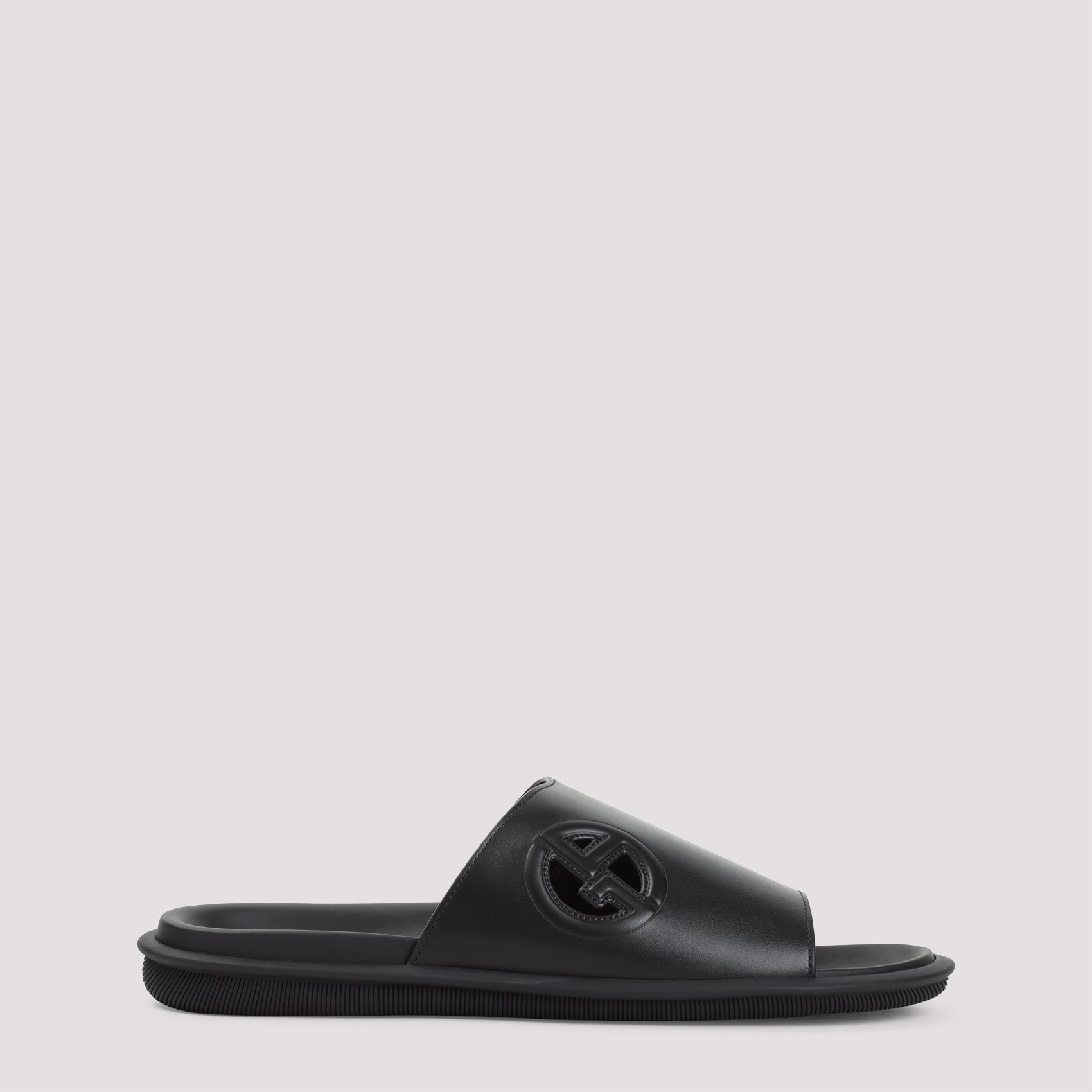 GIORGIO ARMANI Men's Slide Sandals - Crafted from 100% Bovine Leather
