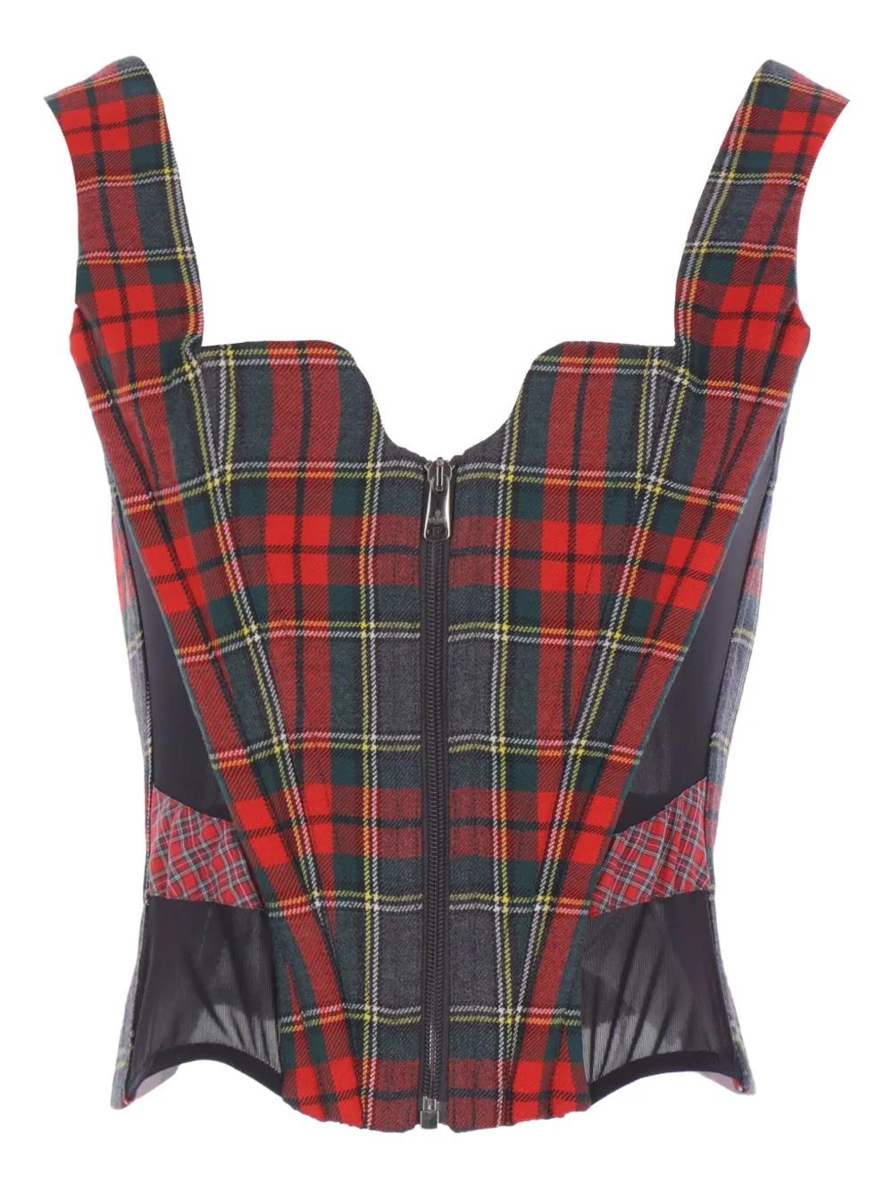 VIVIENNE WESTWOOD Plaid Zippered Front Top