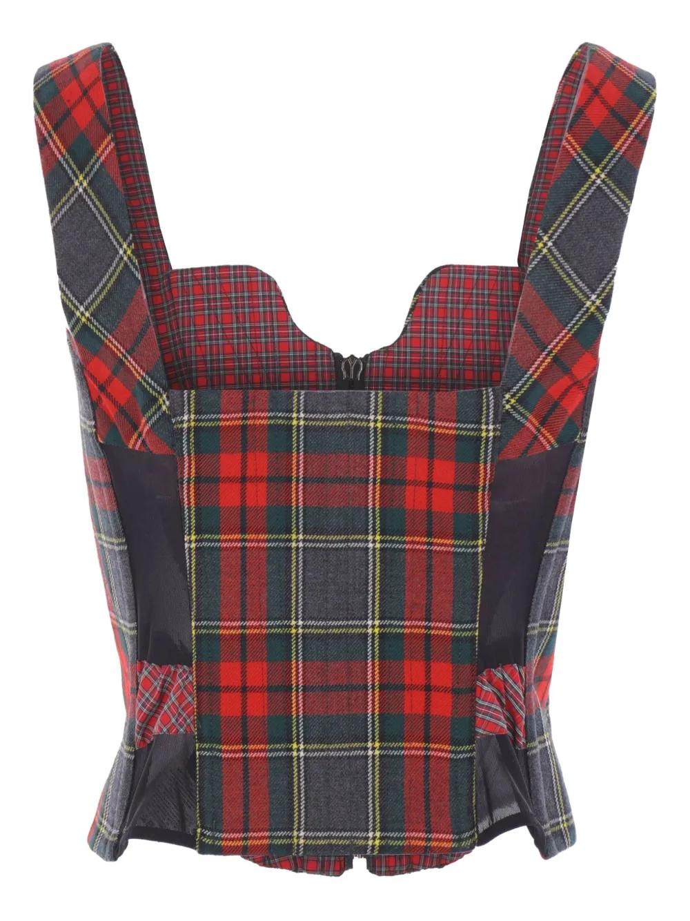 VIVIENNE WESTWOOD Plaid Zippered Front Top