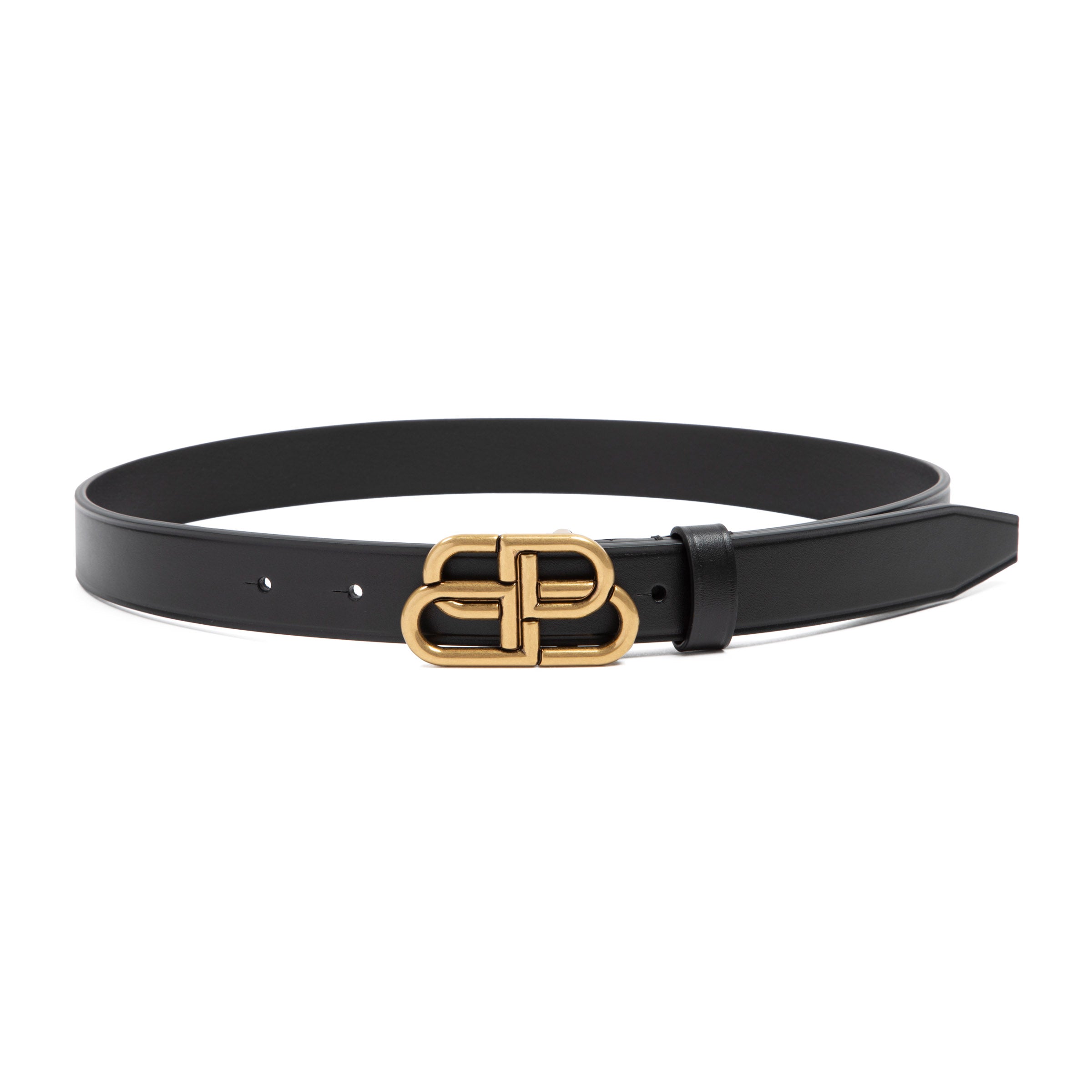 BALENCIAGA Men's BB Thin Leather Belt - 2.5 cm