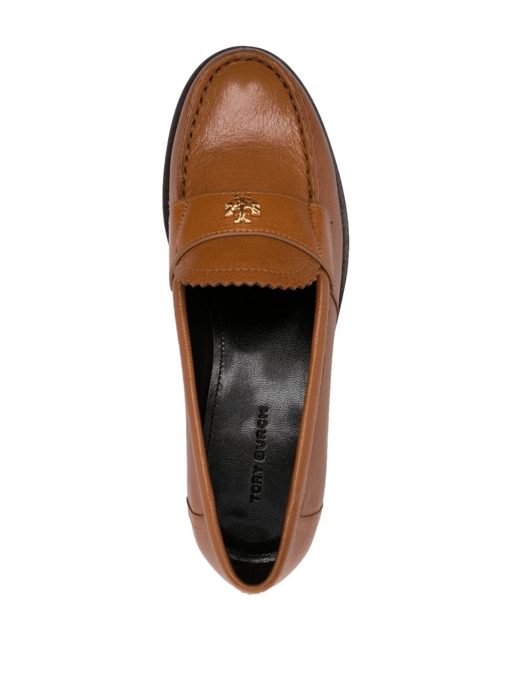 TORY BURCH Leather Logo-Plaque Loafers