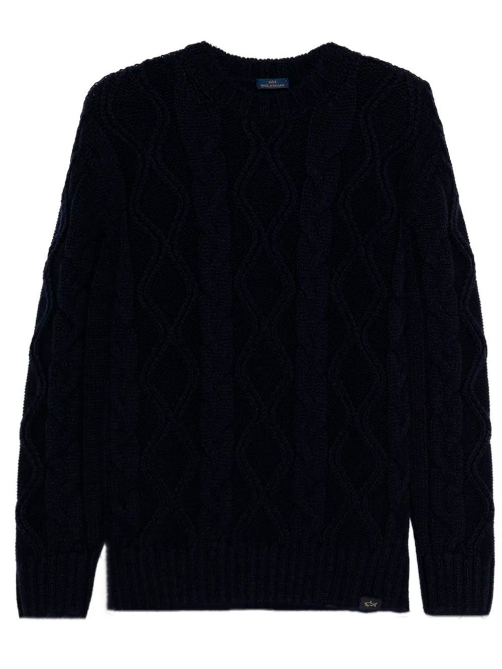PAUL & SHARK Men's Cable Knit Crewneck Wool Sweater