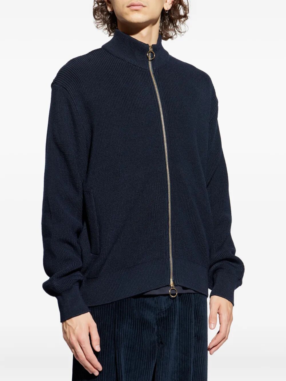 PAUL & SHARK Ribbed Zip-Up High-Neck Cardigan