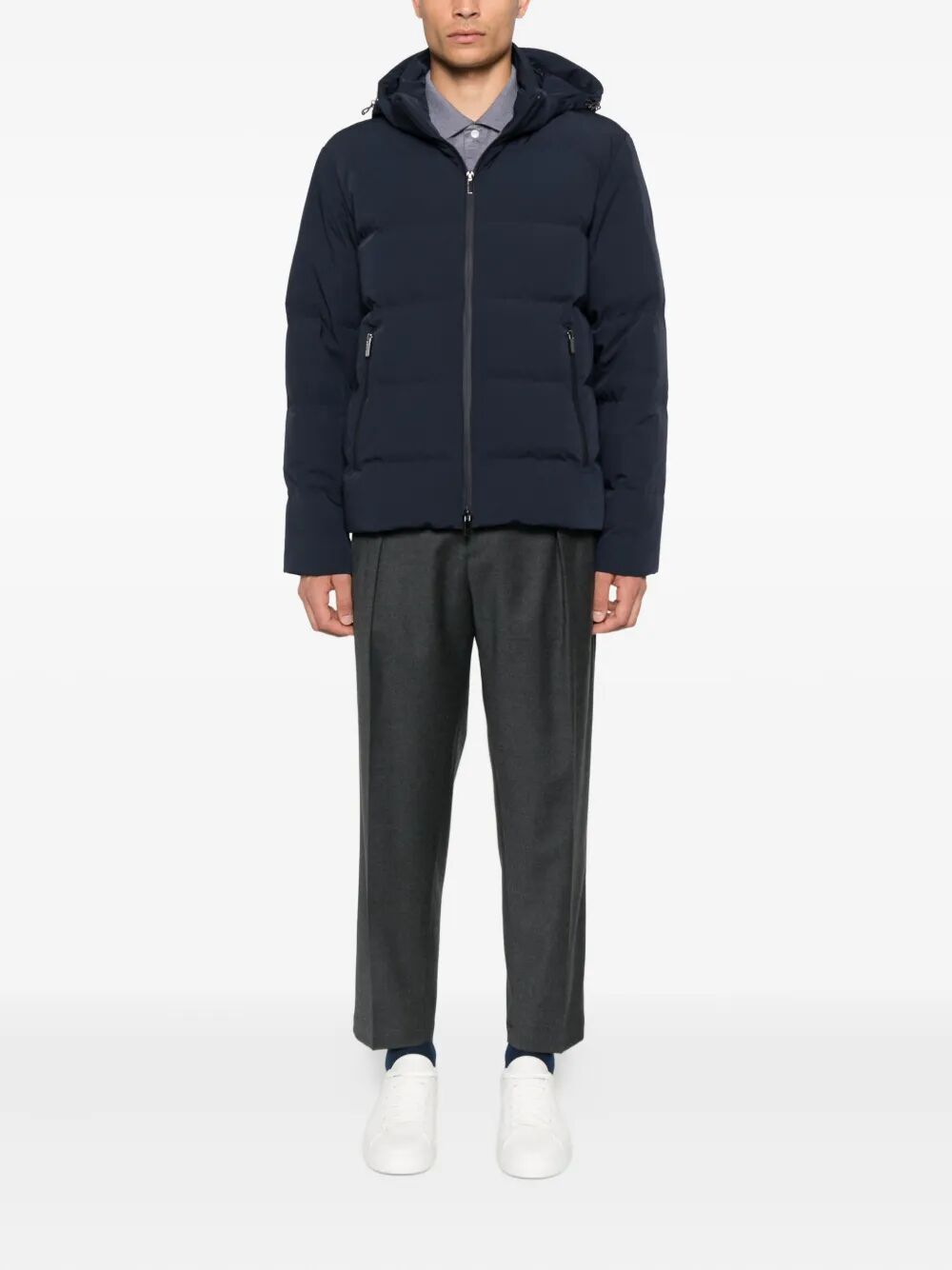 PAUL & SHARK Men's Typhoon Hooded Quilted Jacket