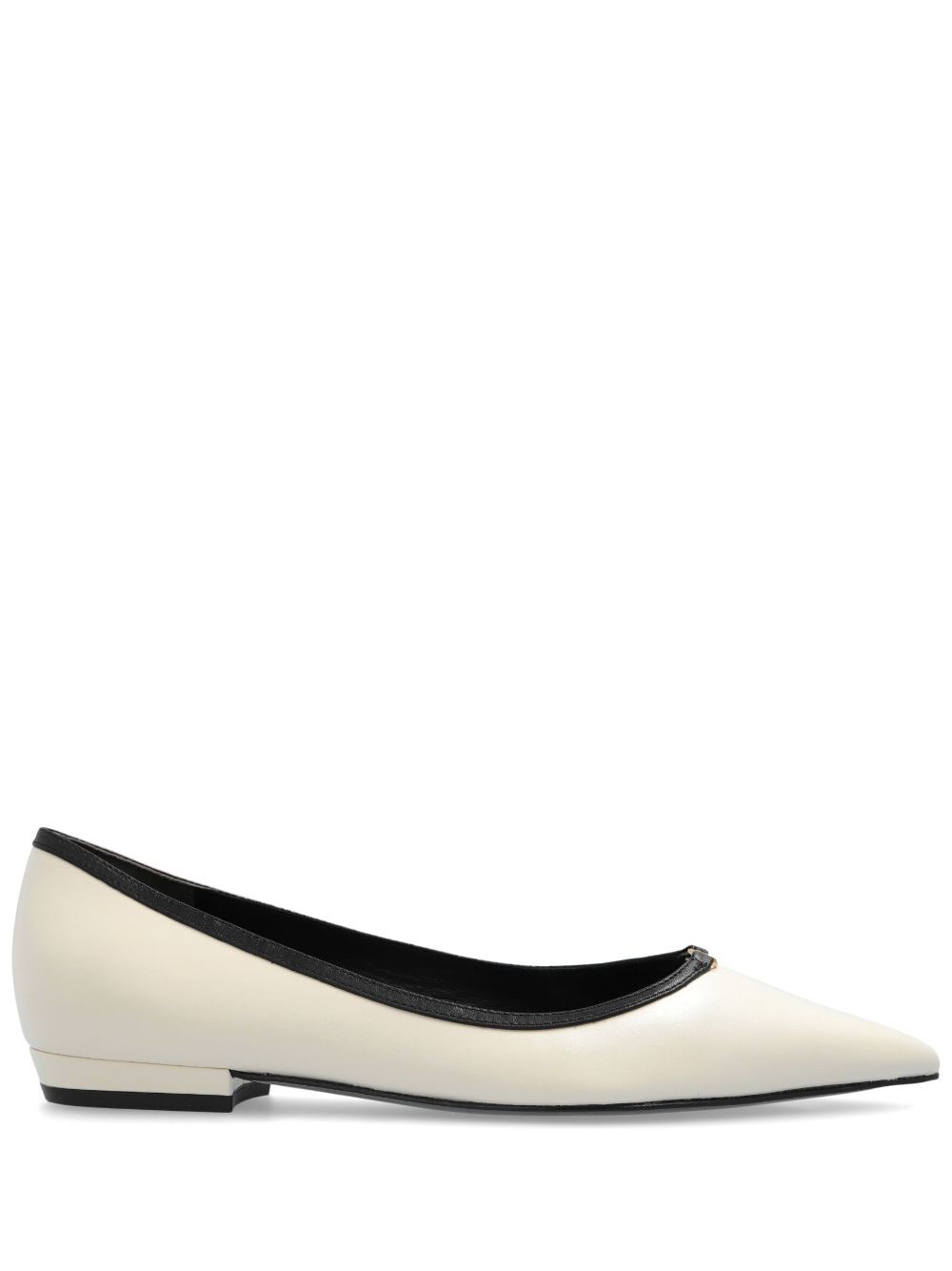 TORY BURCH Pointed Toe Double Buckle Ballerina Flats