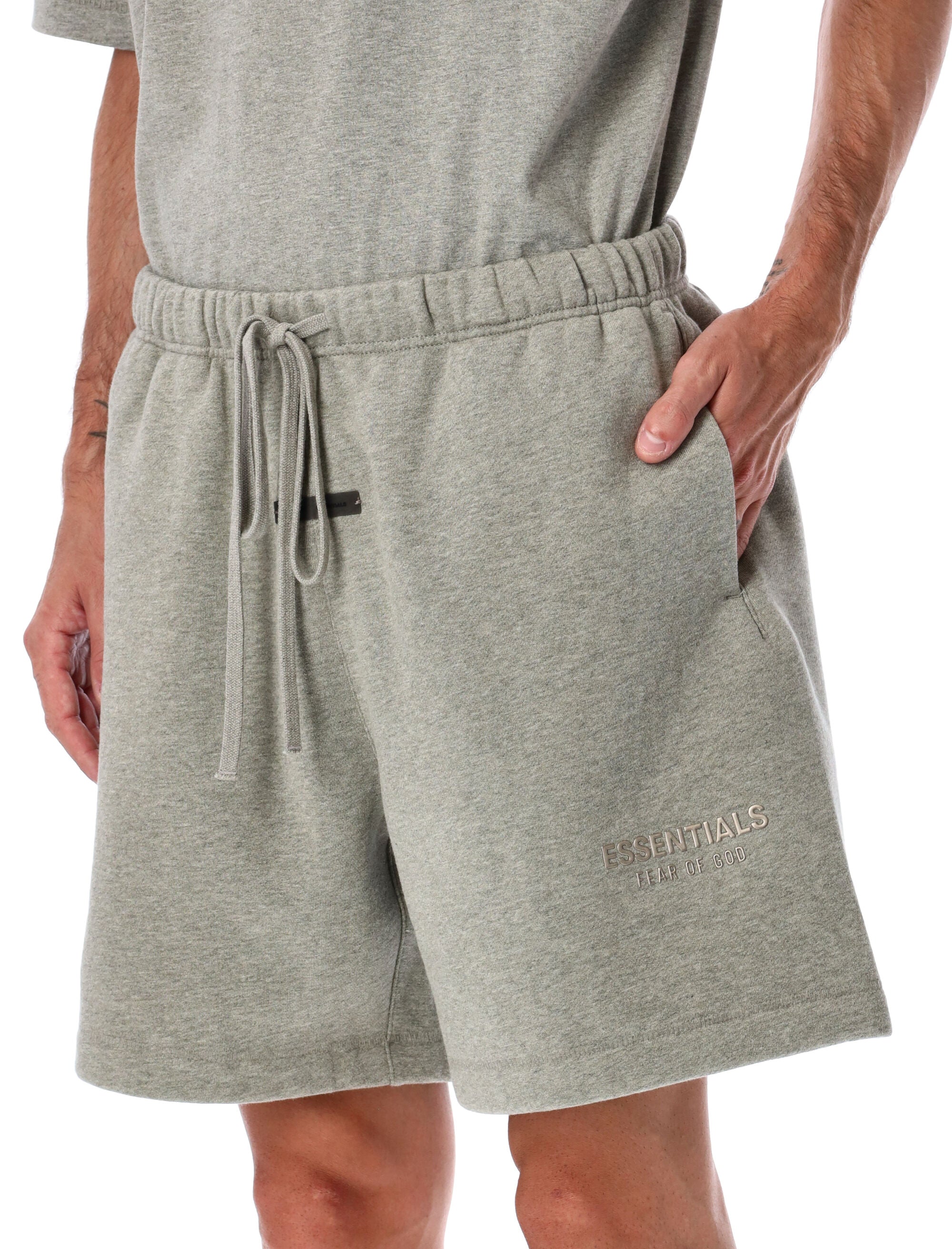 FEAR OF GOD ESSENTIALS Men's Mid-Length Fleece Soccer Sweatshorts