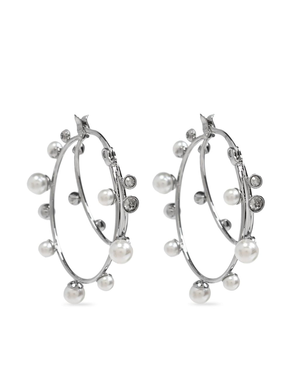 TORY BURCH Pearl Embellished Hoop Earrings