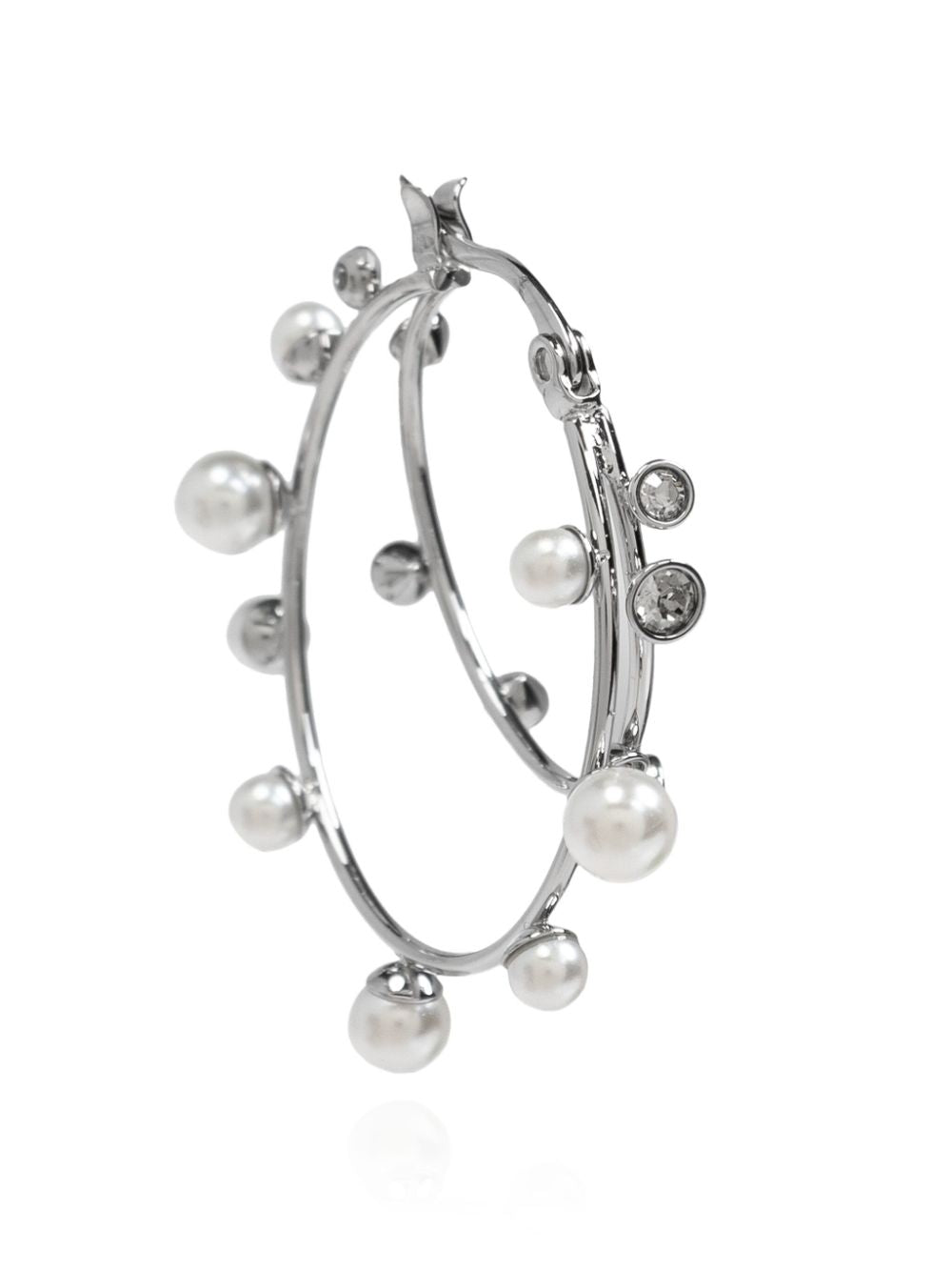 TORY BURCH Pearl Embellished Hoop Earrings