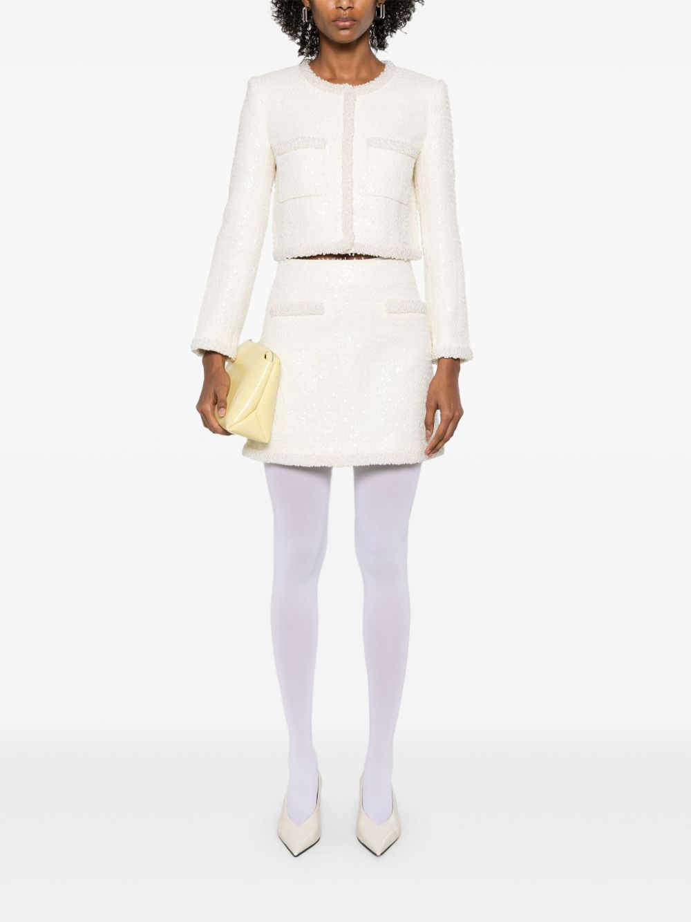 SELF-PORTRAIT Concealed Zip Sequin Mini Skirt