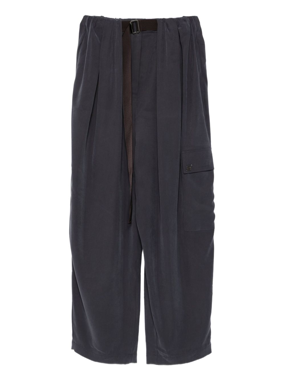 ALYSI Wide Leg Trousers with Pleated Detail and Adjustable Belt