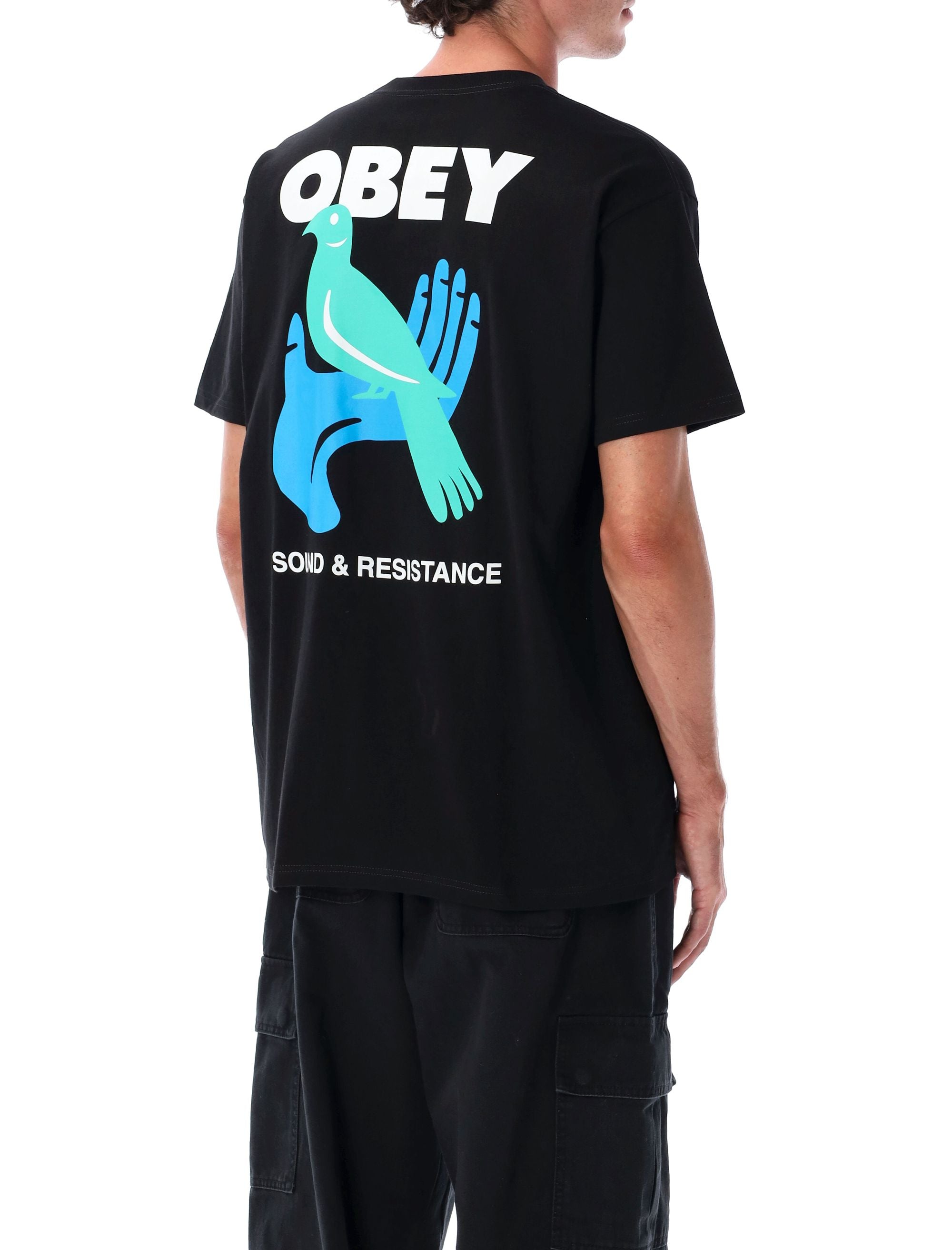 OBEY Sound & Resistance Cotton T-Shirt - Men's Large