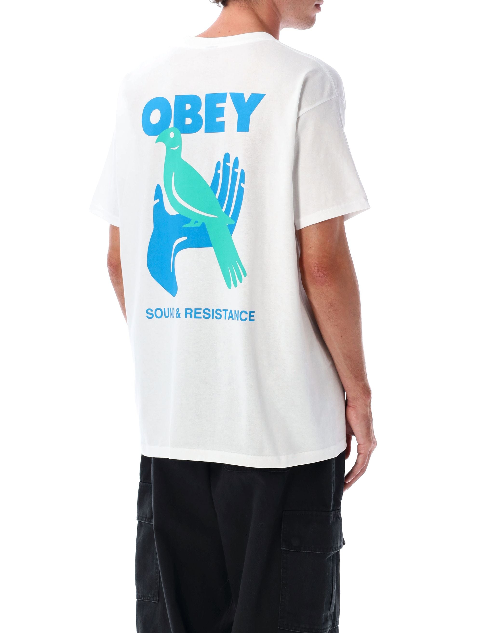 OBEY Sound & Resistance Cotton T-Shirt - Size L