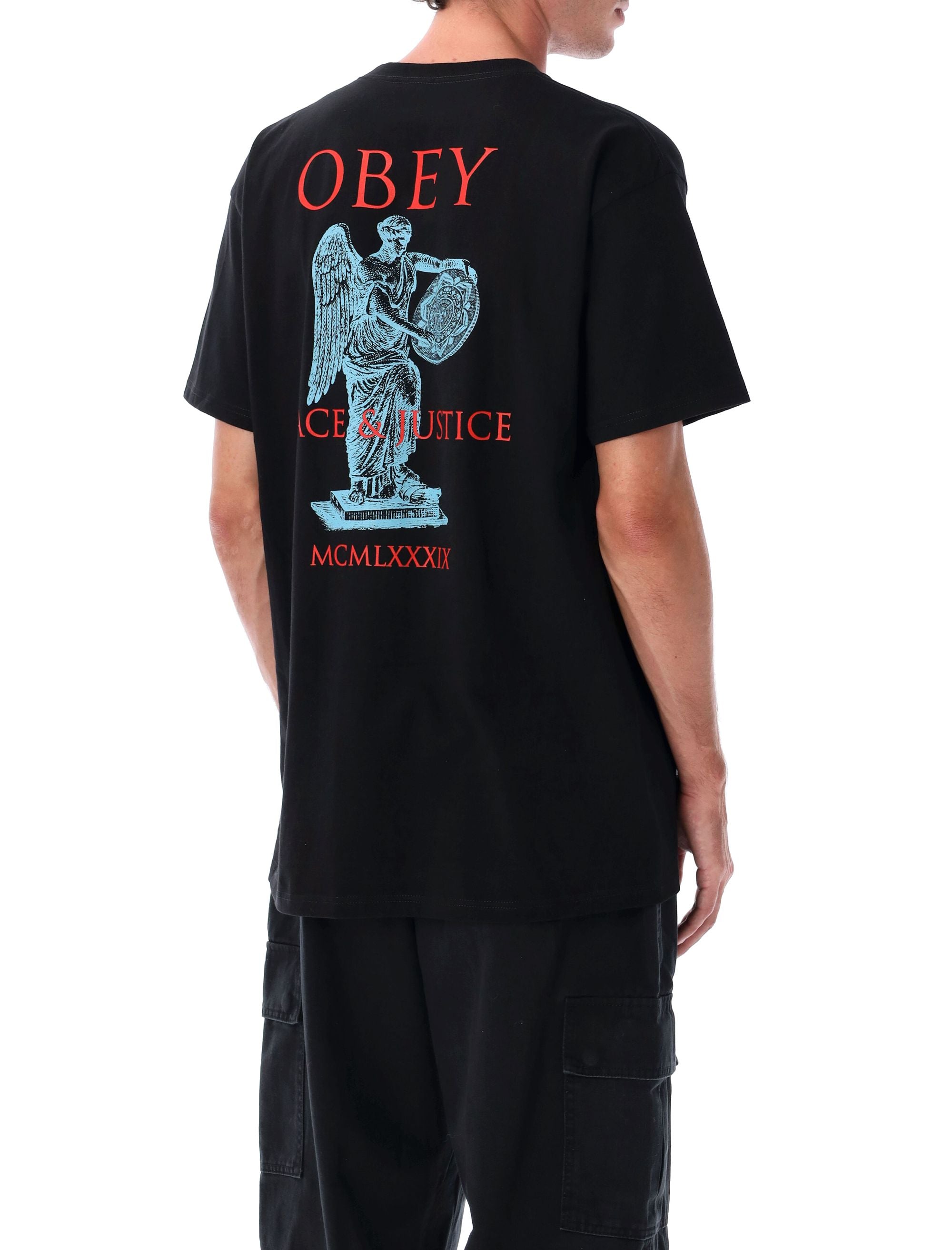 OBEY Peace & Justice Graphic Men's Cotton T-Shirt - Size L