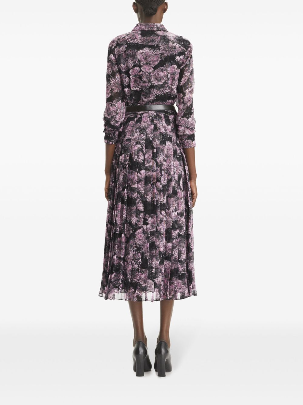 TORY BURCH Floral Printed Silk Maxi Dress with Pleated Skirt for Women