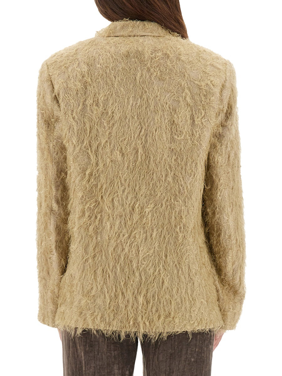 ALYSI Fringe Single-Breasted Blazer (Size 40 IT)