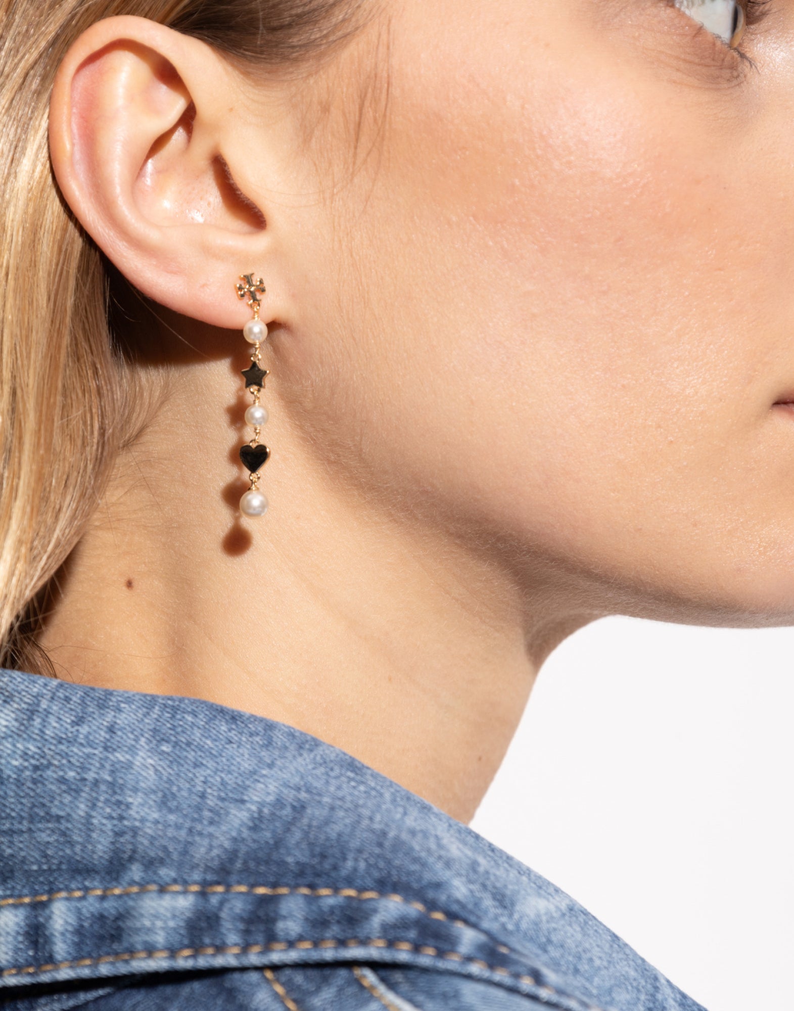 TORY BURCH Linear Pearl Earrings