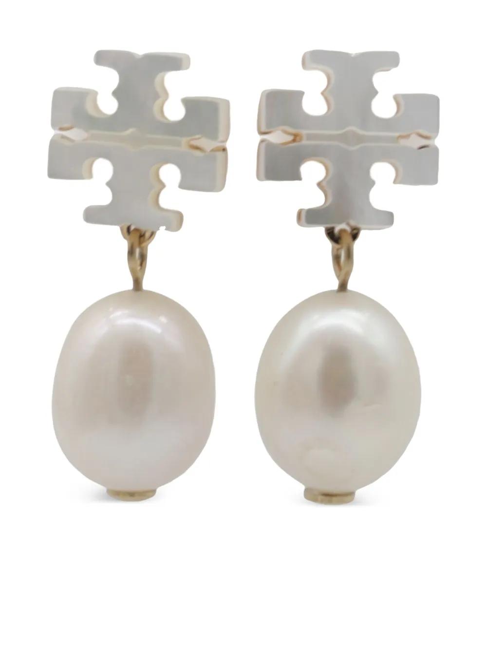 TORY BURCH Mini Pearl Brass Bijoux Earrings