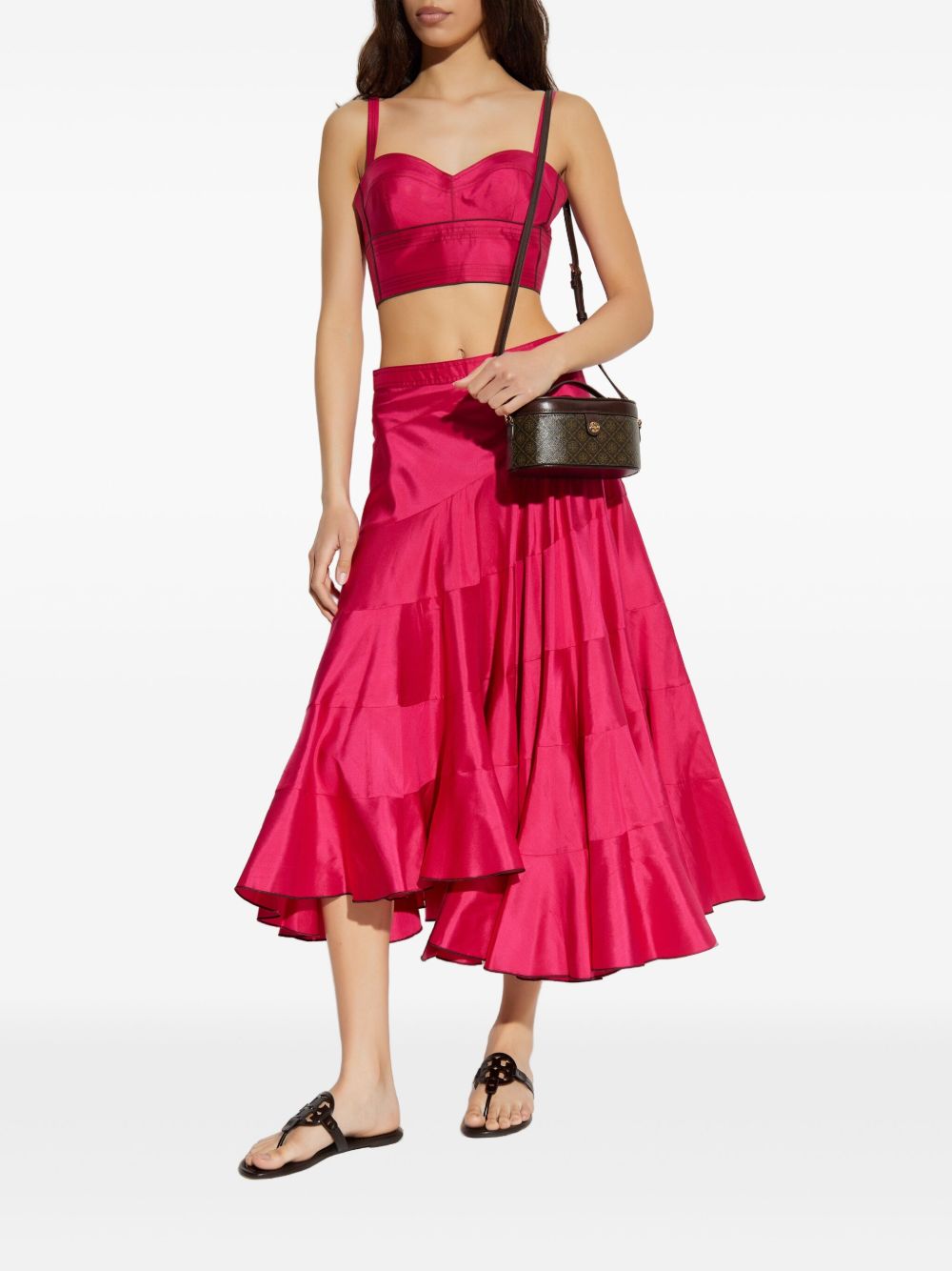 TORY BURCH Silk Flared Midi Skirt