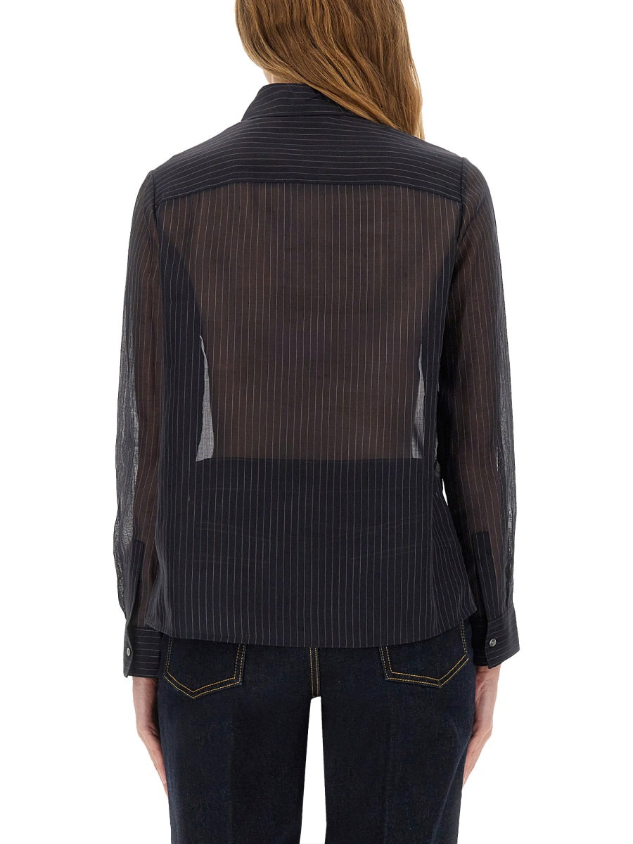 TORY BURCH Striped Cotton Shirt - Regular Fit Size 4