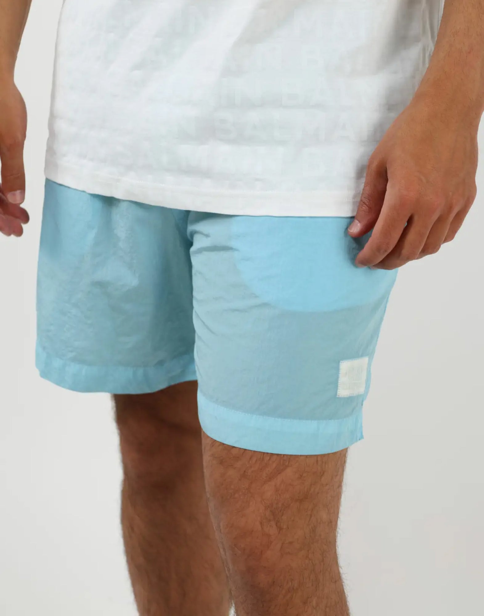 C.P.COMPANY Eco-Chrome R Logo Swim Shorts - Men's Mini Style