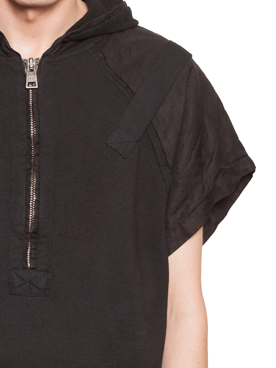 ANDREA YA'AQOV Men's Cotton Sweatshirt with Zip and Linen Insert - Size M