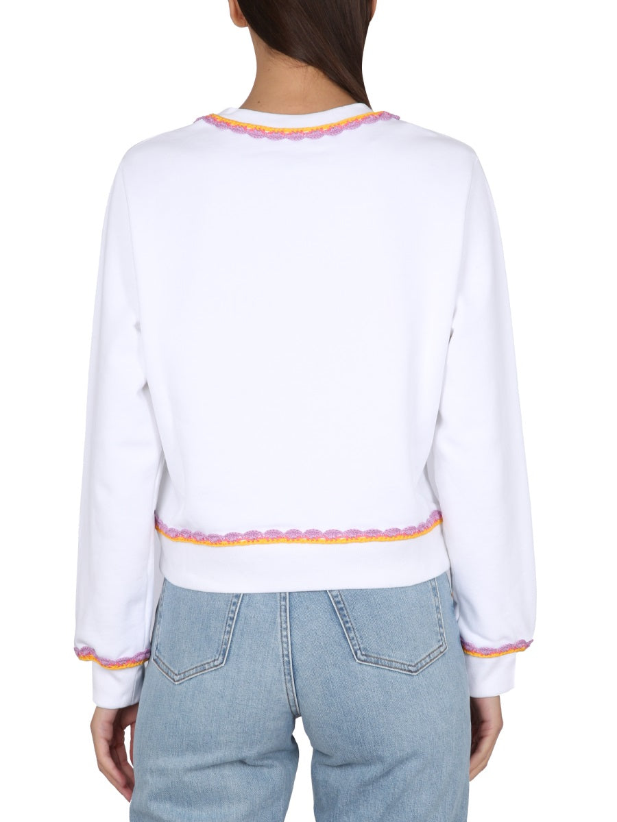 MOSCHINO COUTURE Embellished Crewneck Sweatshirt