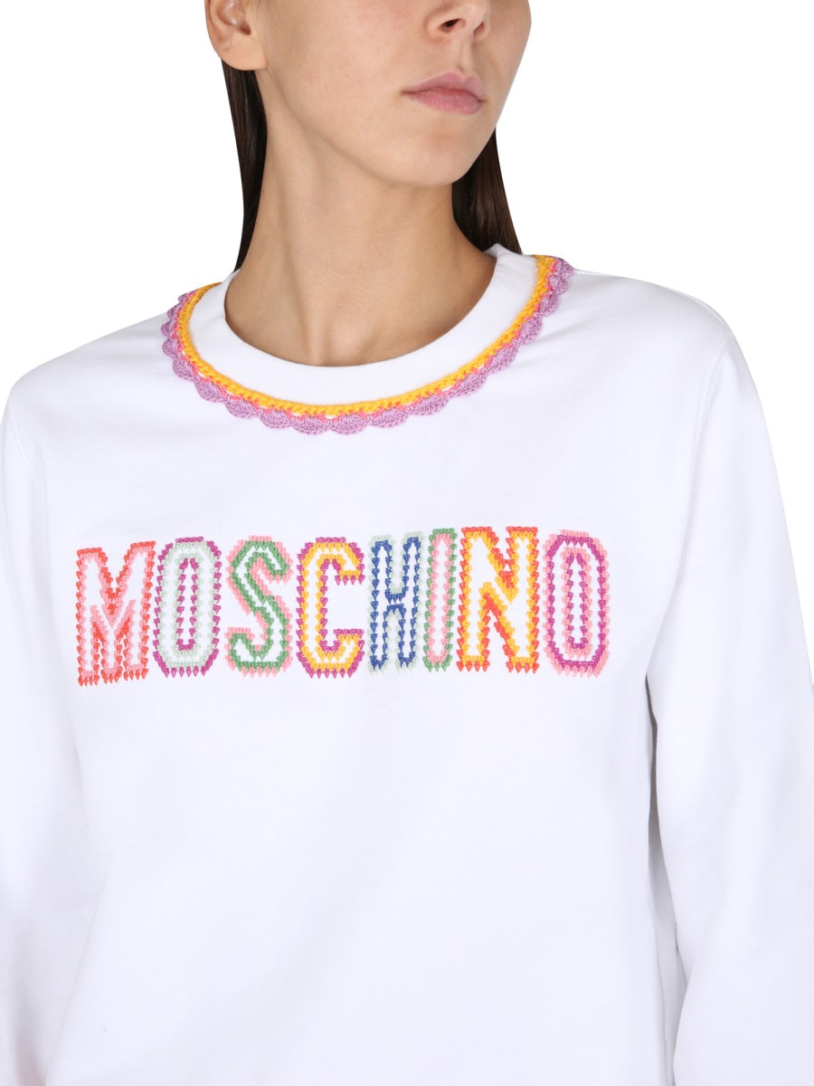 MOSCHINO COUTURE Embellished Crewneck Sweatshirt