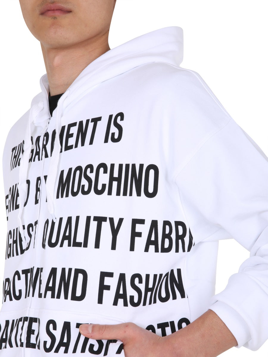 MOSCHINO COUTURE Couture Sweatshirt with Zip and Hood for Men