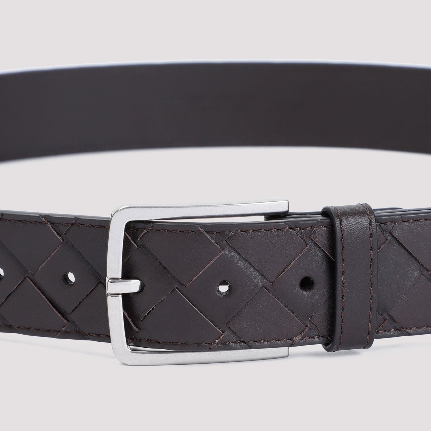 BOTTEGA VENETA Intrecciato Leather Belt 3.5cm Width