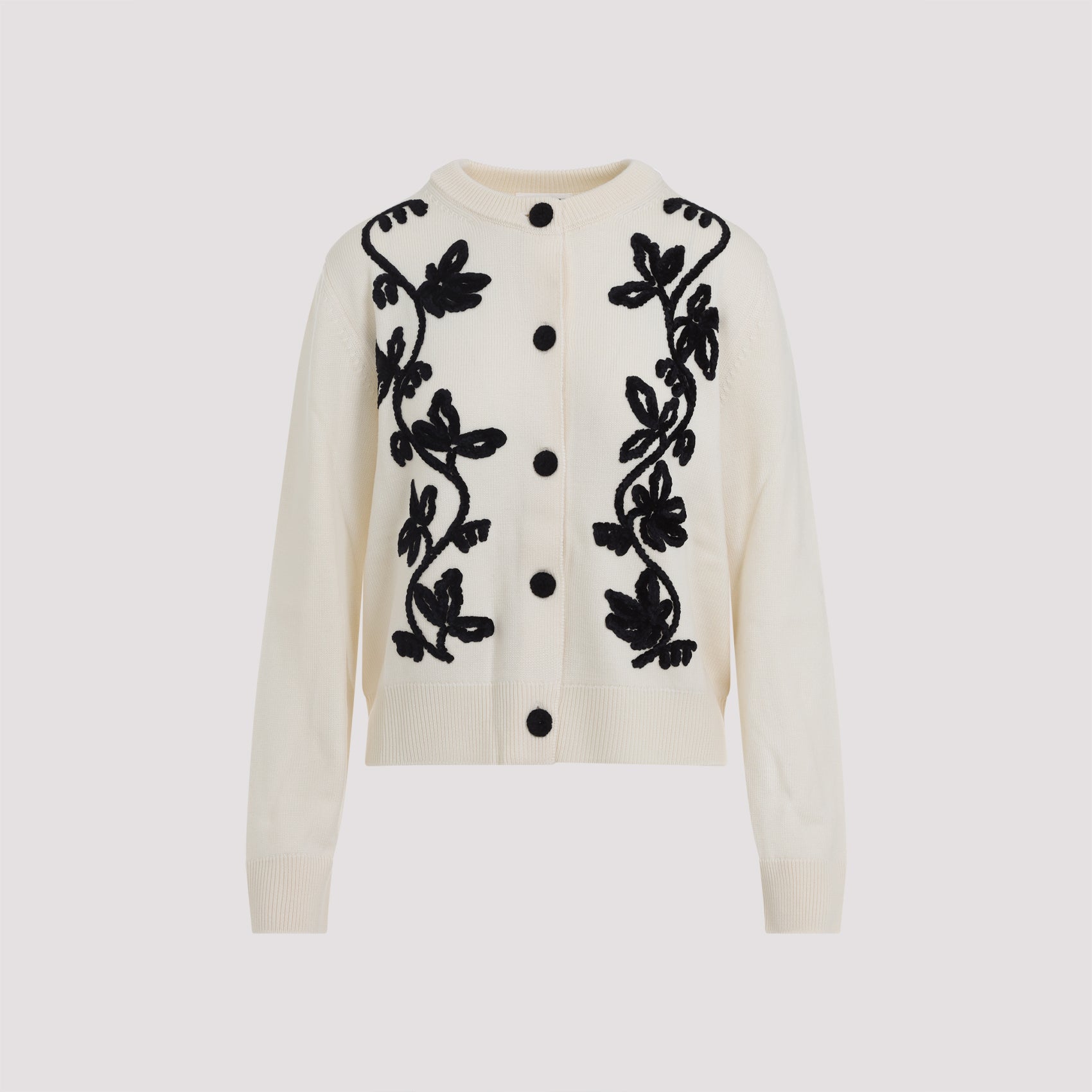 JIL SANDER Long Sleeves Cardigan with Velvet Embroidered - FW25