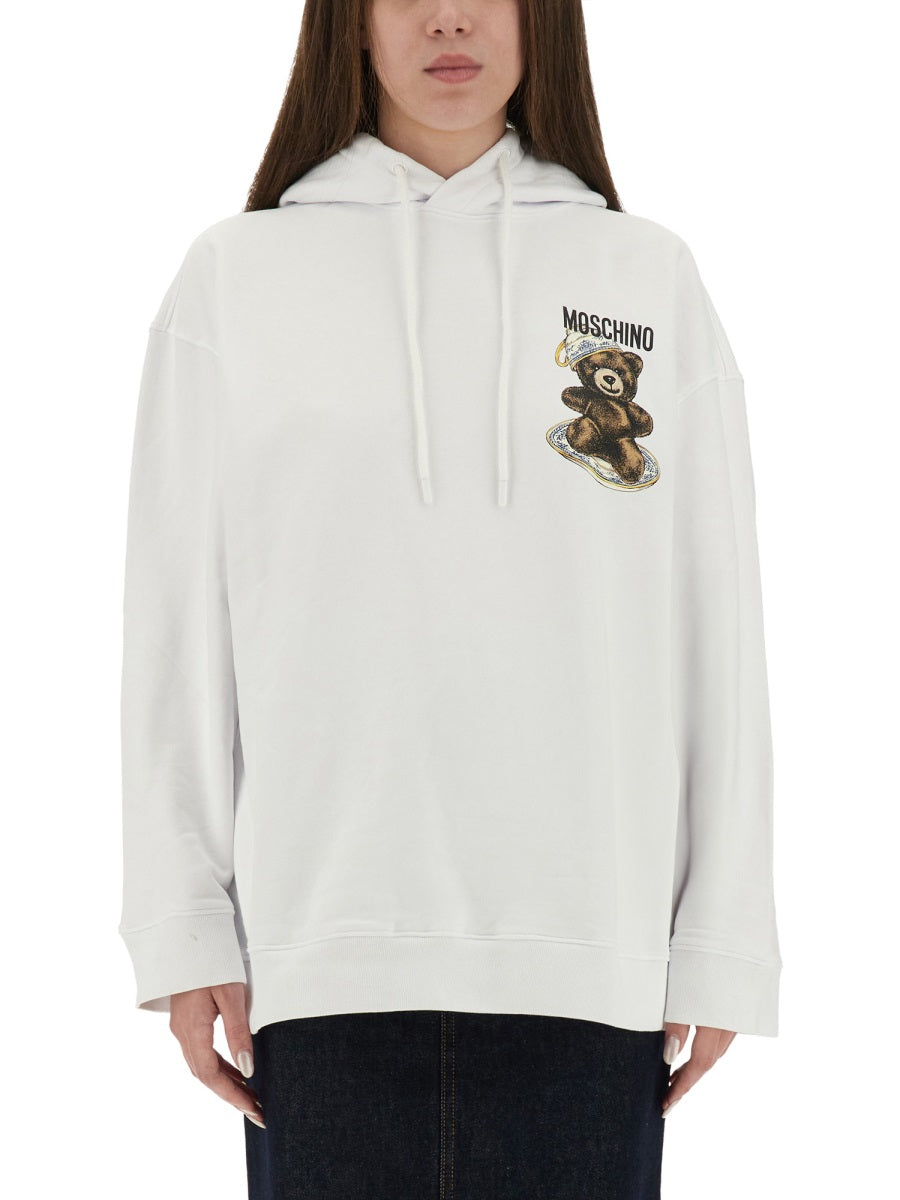 MOSCHINO COUTURE Regular Fit Teddy Print Sweatshirt - Size S