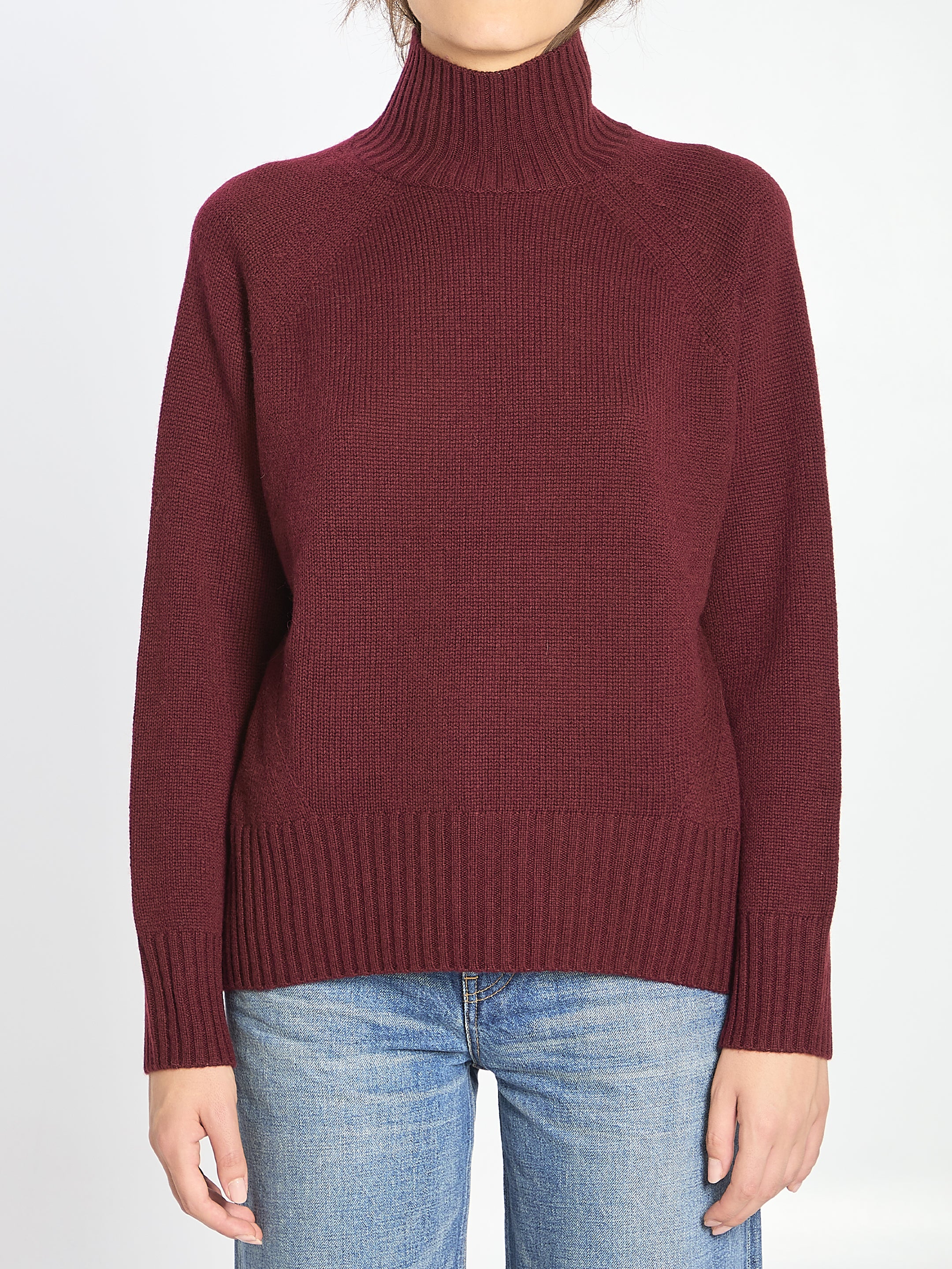 ALLUDE Cozy Turtleneck Sweater with Relaxed Fit - Size S