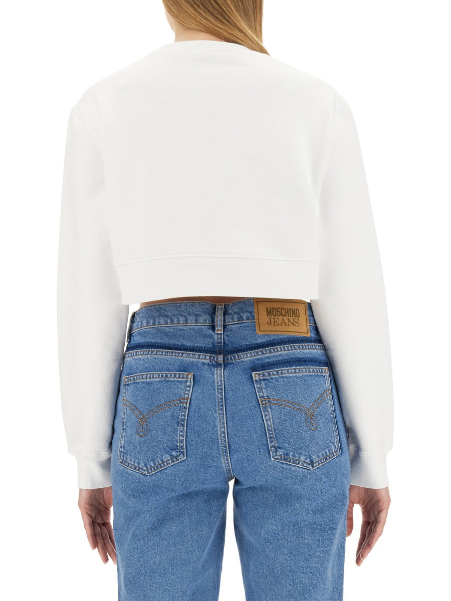 MOSCHINO JEANS Cropped Logo Sweatshirt for Women