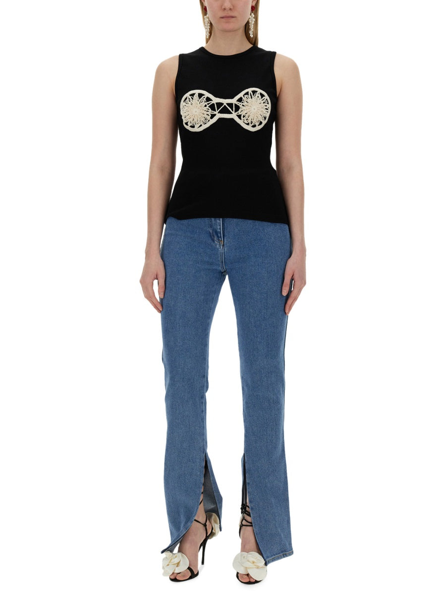 MAGDA BUTRYM Regular Fit Crochet-Trim Top